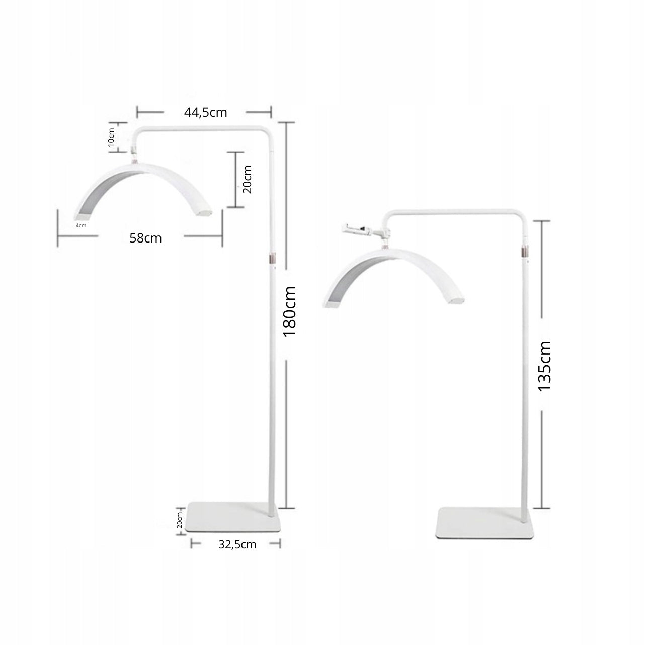 COSMETIC LAMP FOR EYELASH EXTENSIONS LED SHADOWLESS STANDING MOON PROFICO Manufacturer code LAMPA DO ZABIEGÓW PÓŁKSIĘŻYC LEDOWA ŁUK BIAŁA