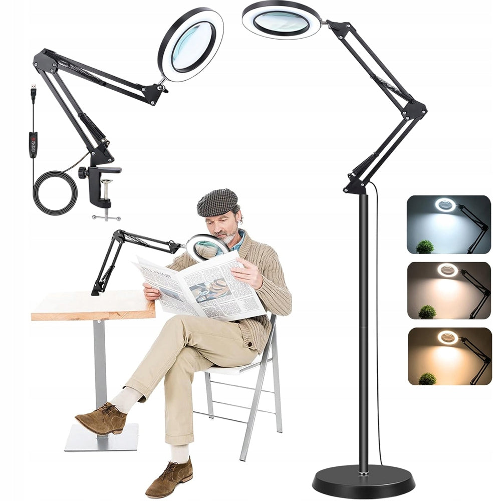 COSMETIC LAMP LED DESK MAGNIFYING GLASS FOR NAIL EYELASHES +CLIP