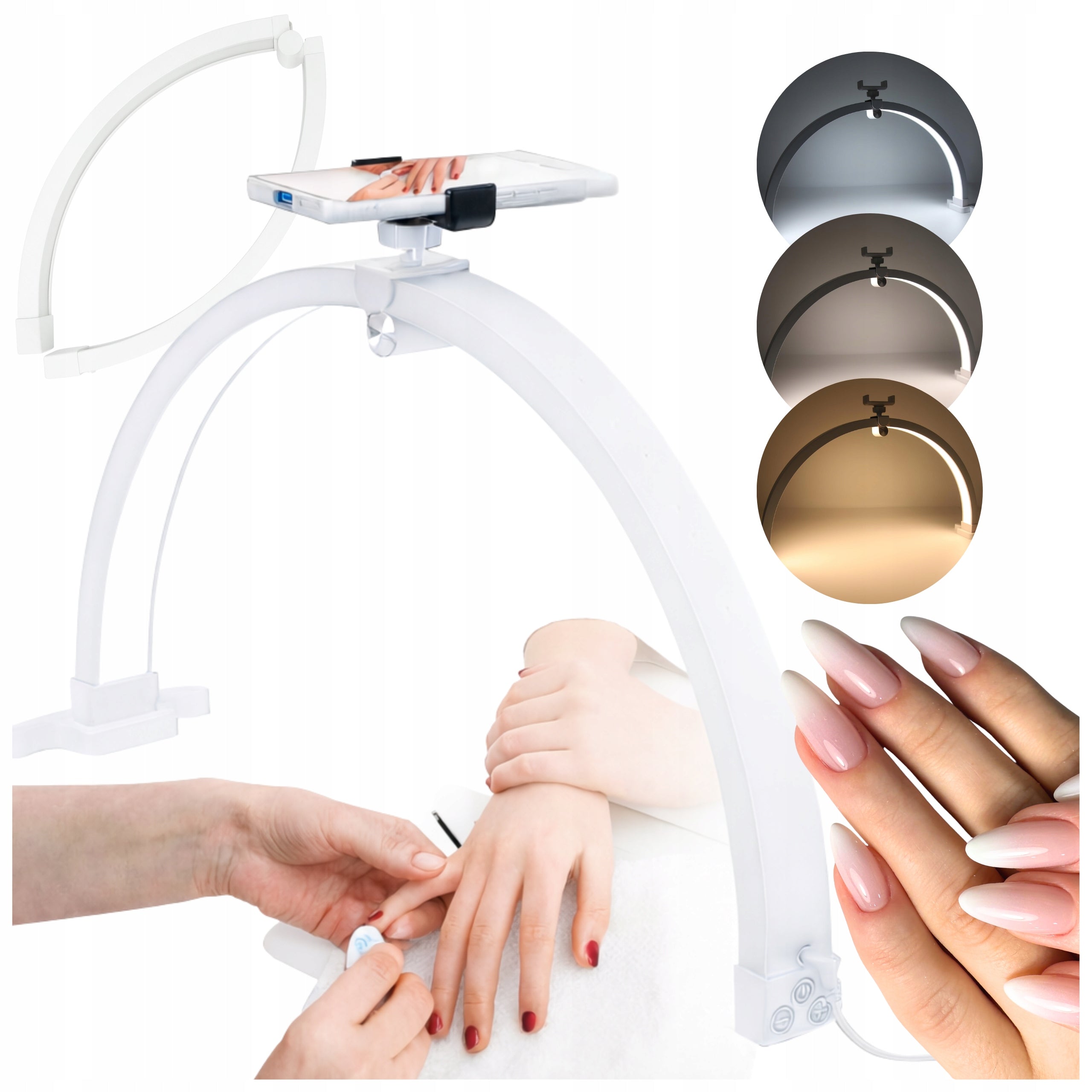 COSMETIC LAMP SHADOWLESS LED ARCHED FOLDING ARM ADJUSTABLE BRIGHTNESS