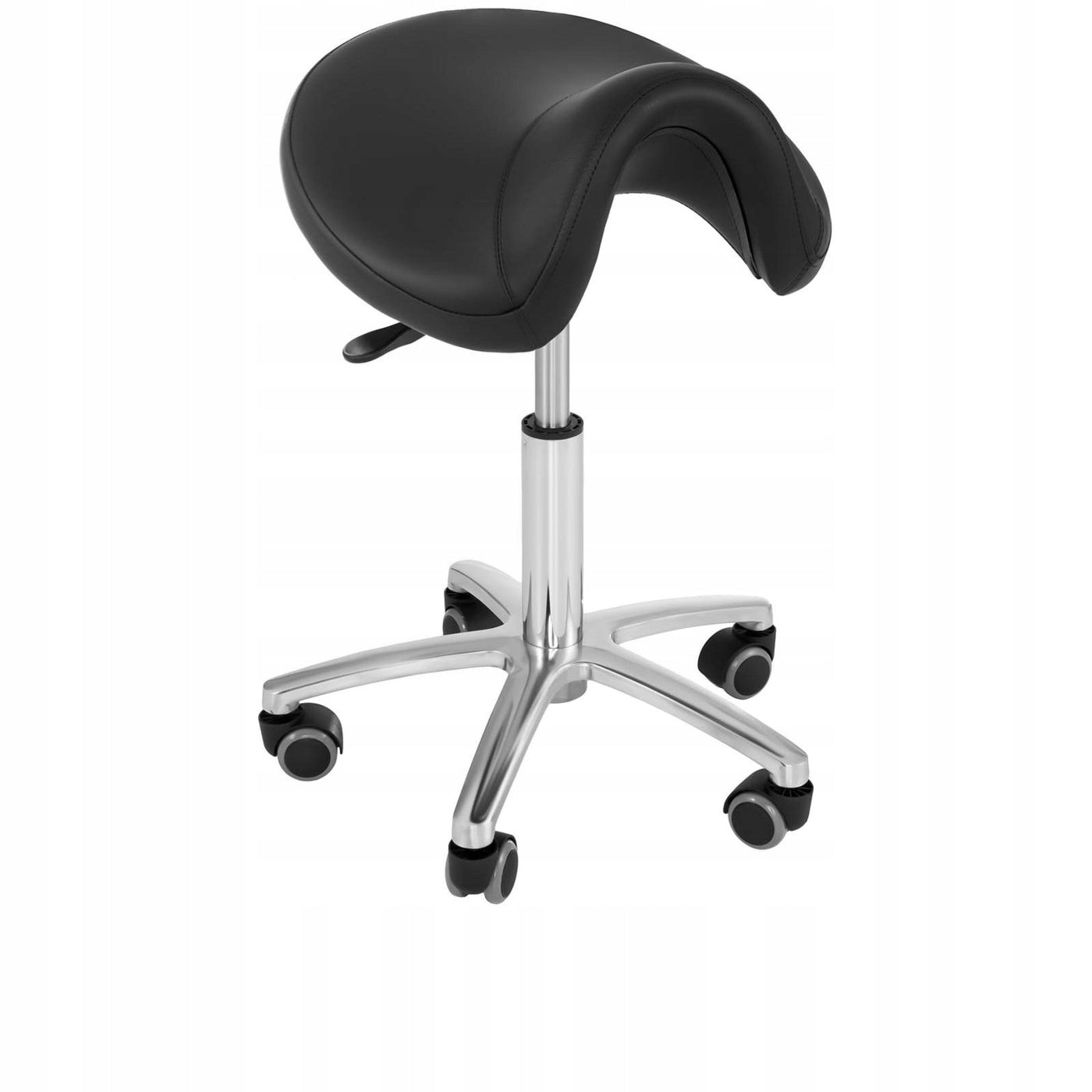 COSMETIC SADDLE BAR STOOL ADJUSTABLE WHEEL STOOL