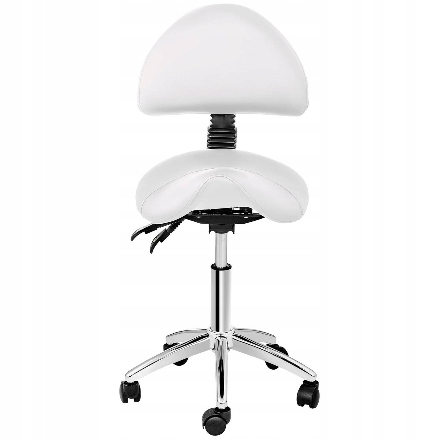 COSMETIC SADDLE CHAIR ON WHEELS FAUX LEATHER Packaging status original