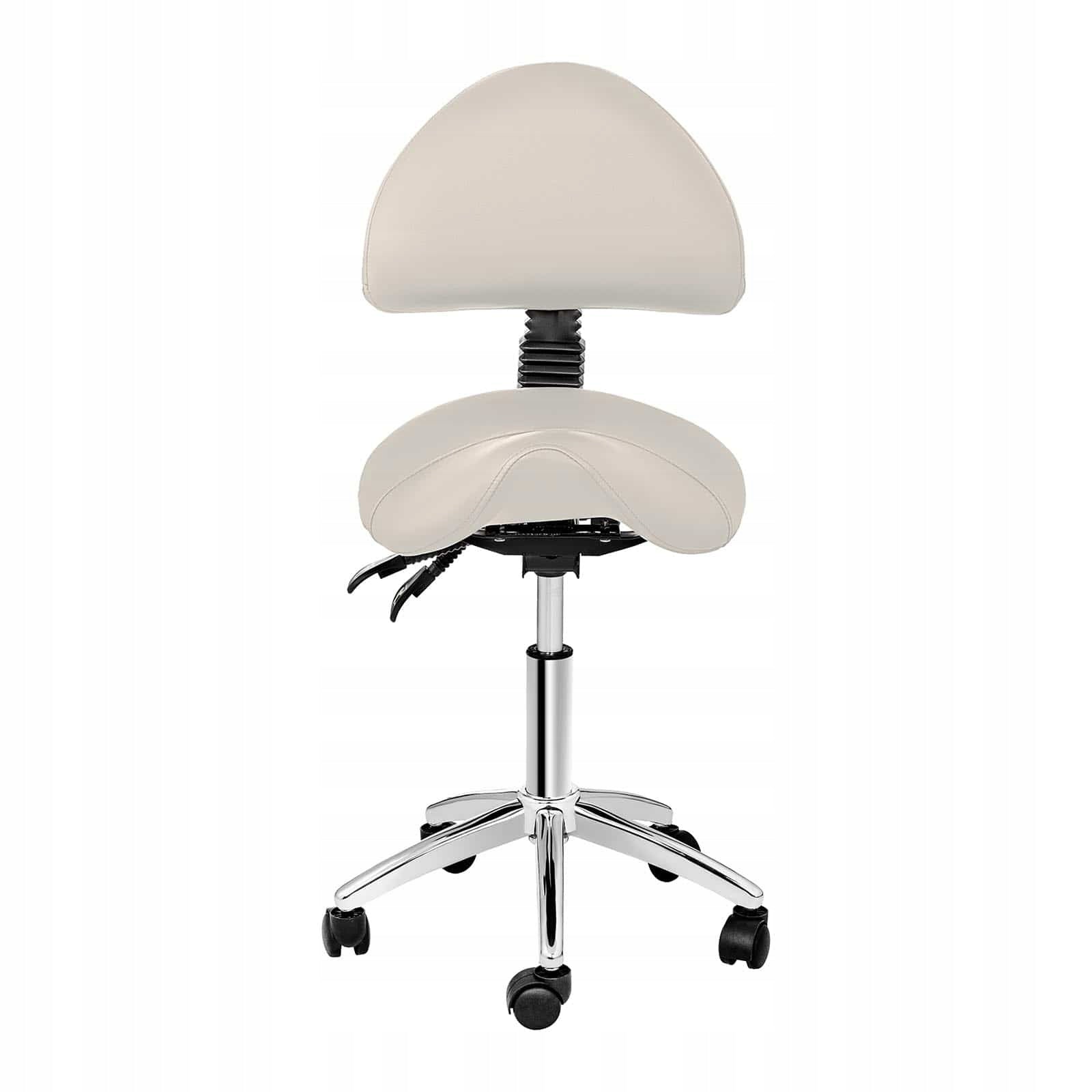COSMETIC SADDLE CHAIR WITH BACKREST SWIVEL HAIRDRESSER STOOL MERINGUE Brand Physa