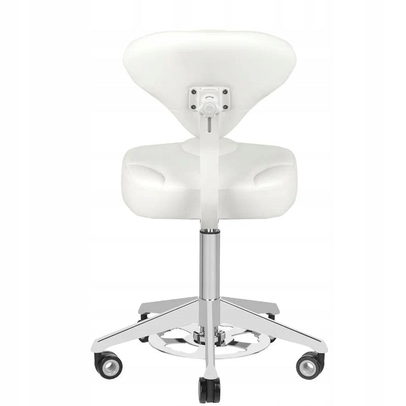 COSMETIC STOOL AZZURRO 156-F BUMP-UP WITH BACKREST PROFILED WHITE REG. Product weight with unit packaging 10 kg