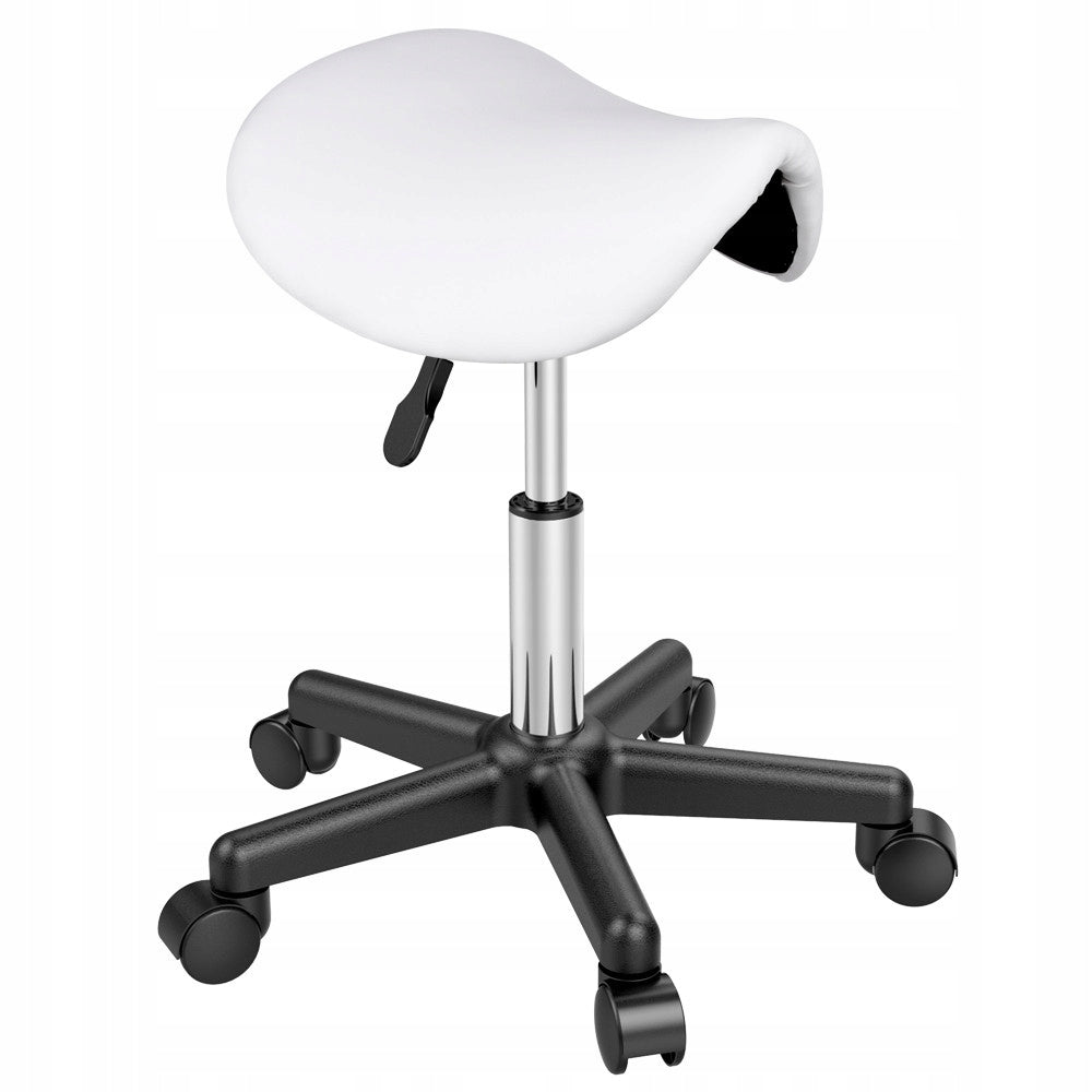 COSMETIC STOOL Adjustable Chair , Saddle Stool Hydraulic White