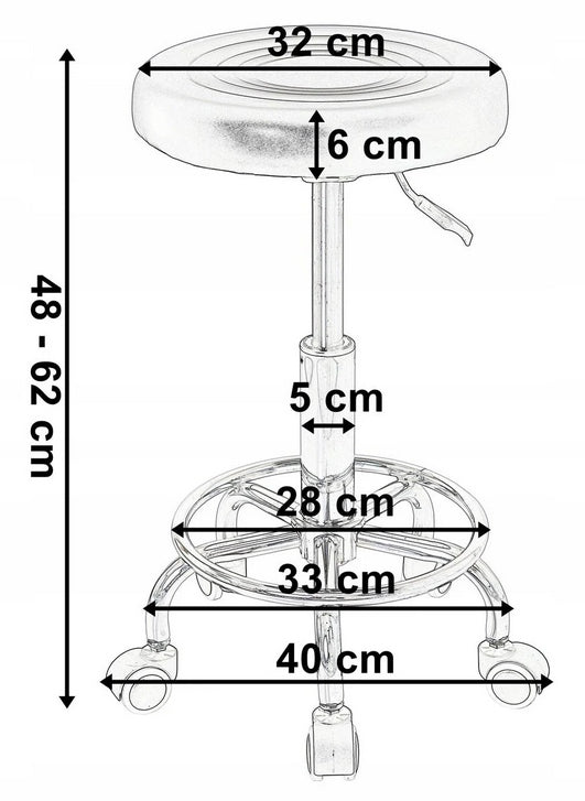COSMETIC STOOL HAIRDRESSER STOOL ON WHEELS ADJUSTABLE SWIVEL BAR STOOL Brand no brand