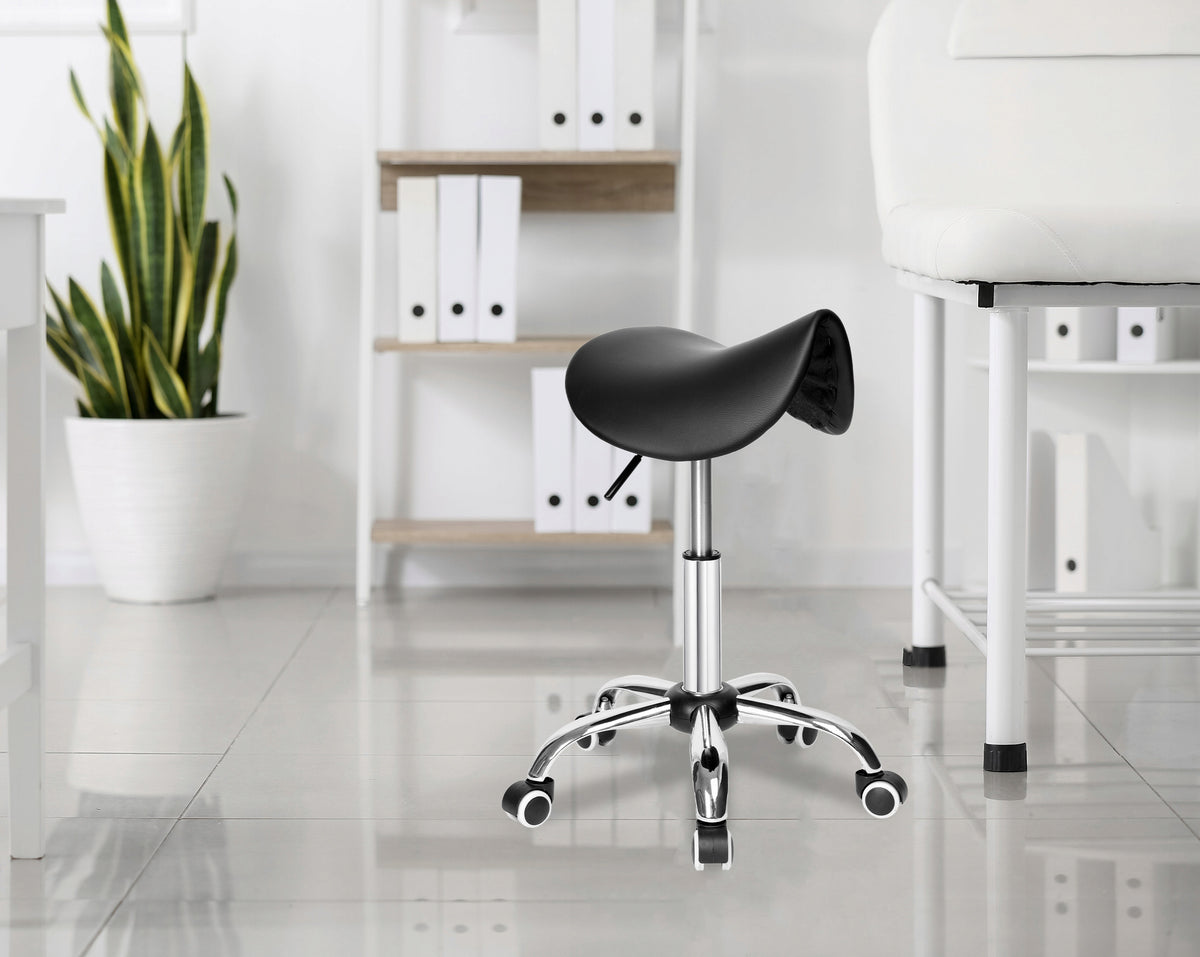 COSMETIC STOOL HAIRDRESSING STOOL ON WHEELS ADJUSTABLE ROTATING HOKER Manufacturer code 328552MG