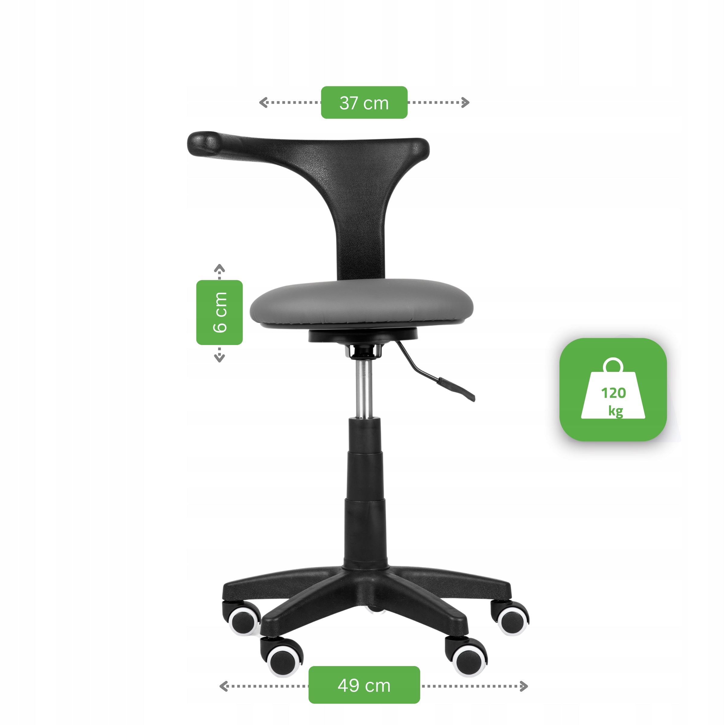 COSMETIC STOOL MEDICAL CHAIR ON WHEELS SWIVEL STOOL BACKREST Brand Habys