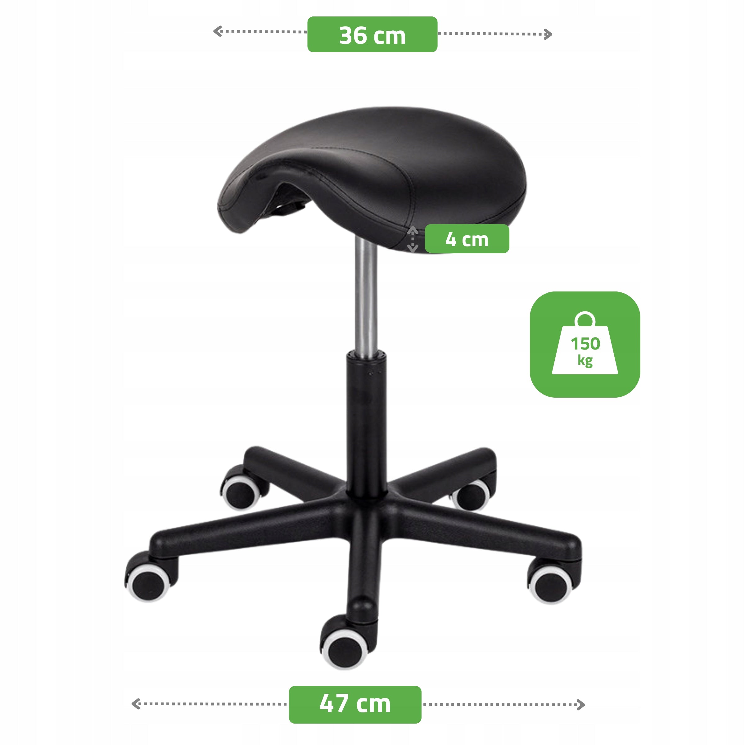 COSMETIC STOOL MEDICAL HAIRDRESSERS ON WHEELS SADDLE SWIVEL STOOL Brand Habys