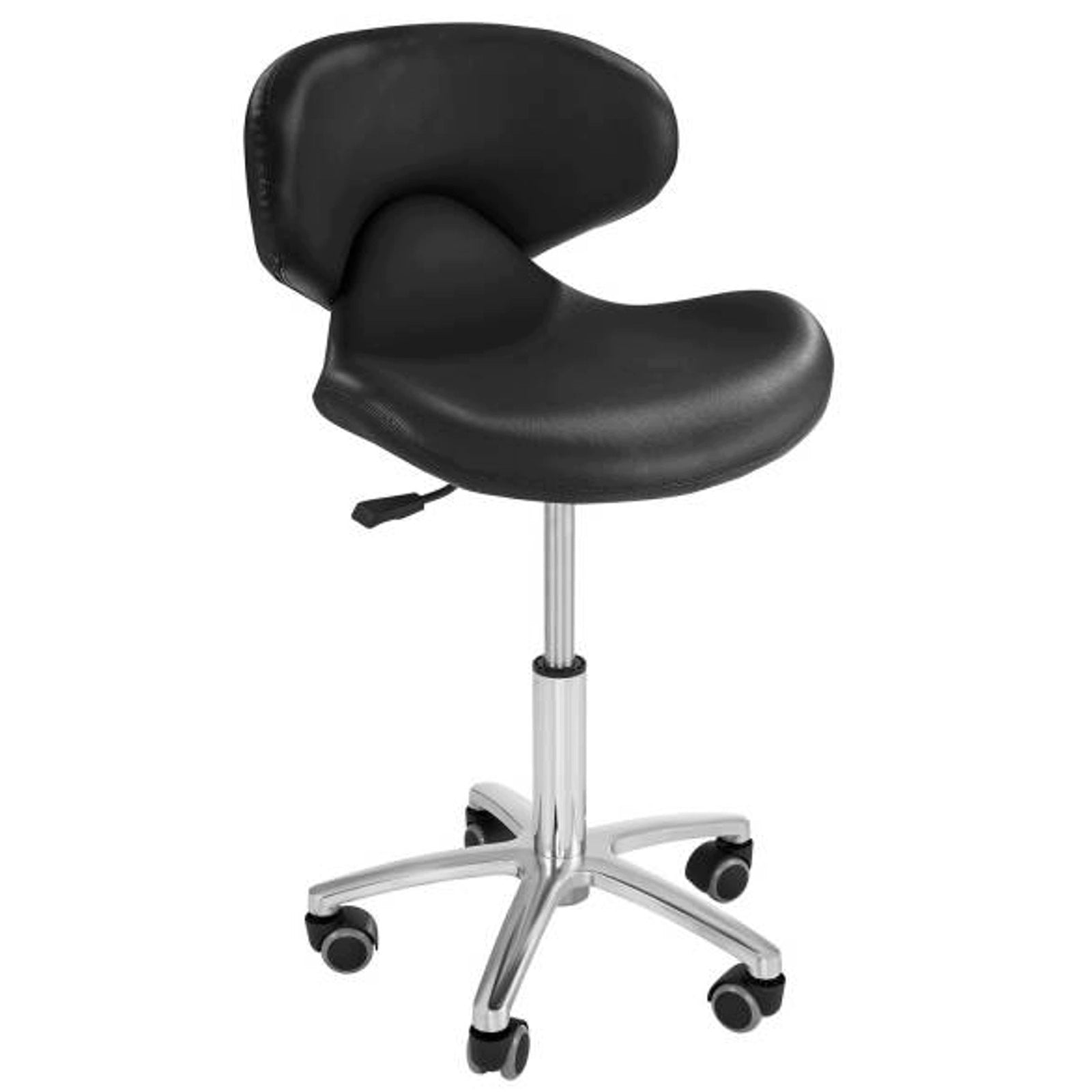 COSMETIC STOOL ON WHEELS WITH BACKREST BLACK PHYSA ANDRIA 150KG Brand Physa