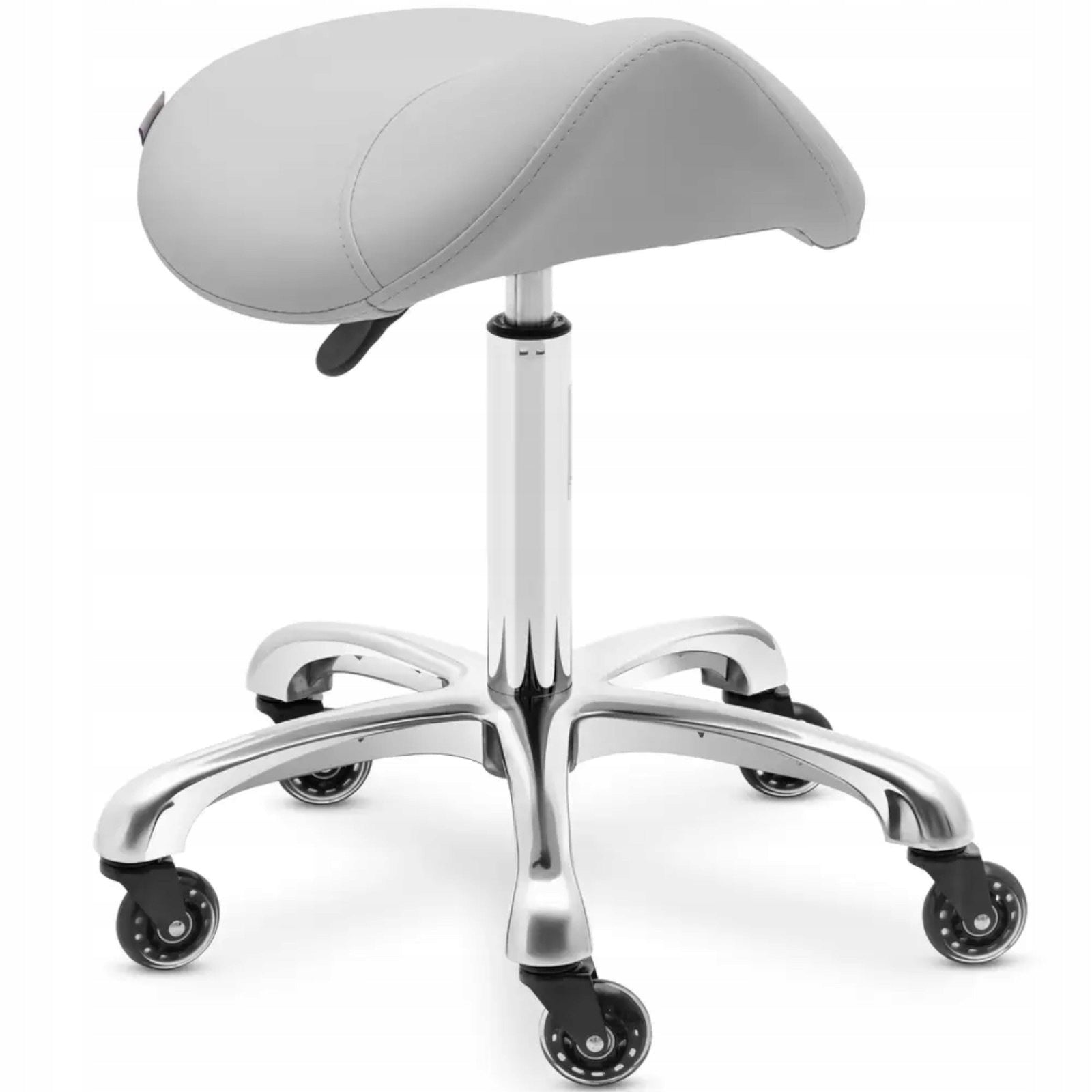 COSMETIC STOOL SADDLE STOOL BAR STOOL ON WHEELS LIGHT GREY FOR LIVING ROOM Brand Physa