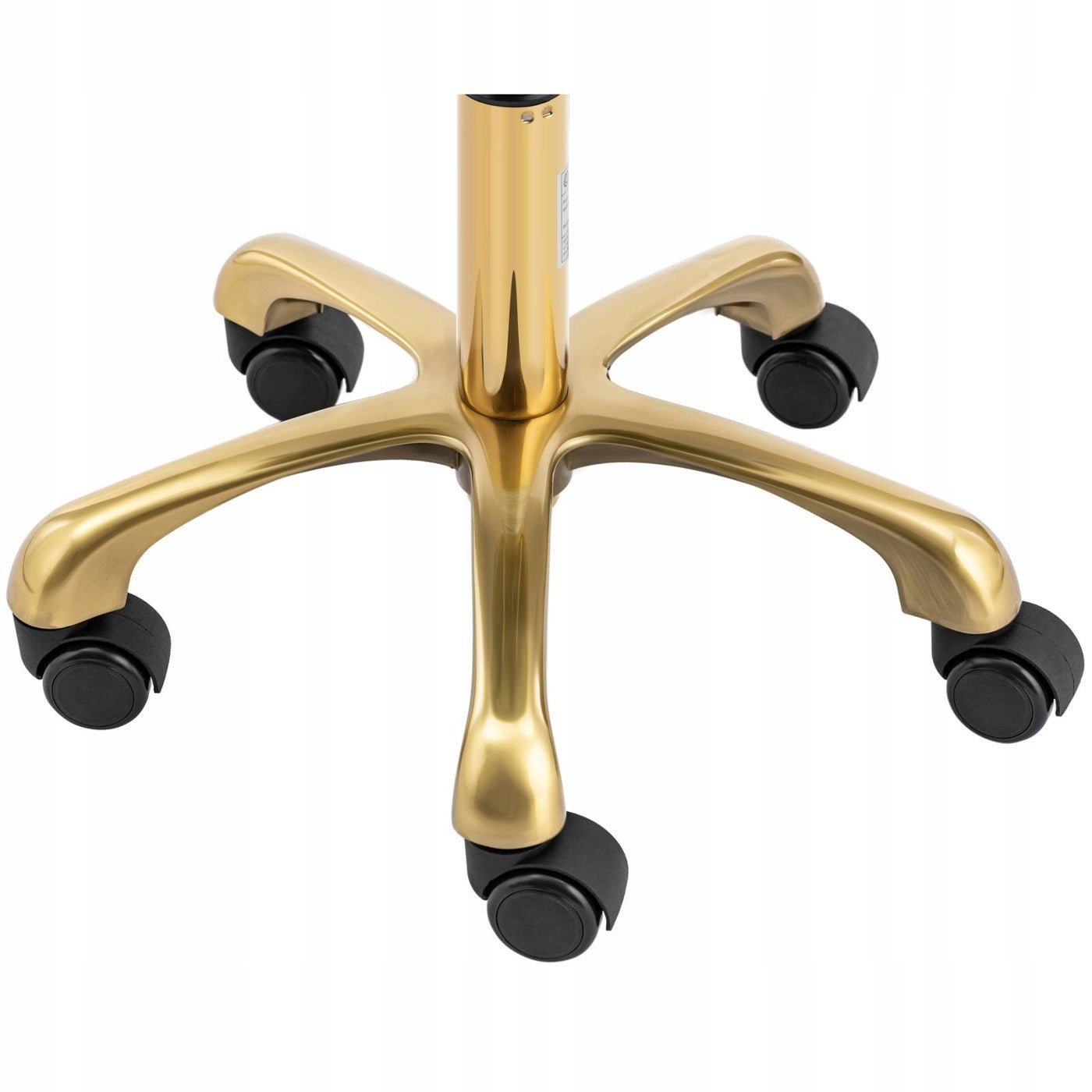 COSMETIC STOOL WITH BACKREST - 48 - 61 CM - 150 KG - LIGHT PINK / GOLD Medical device no