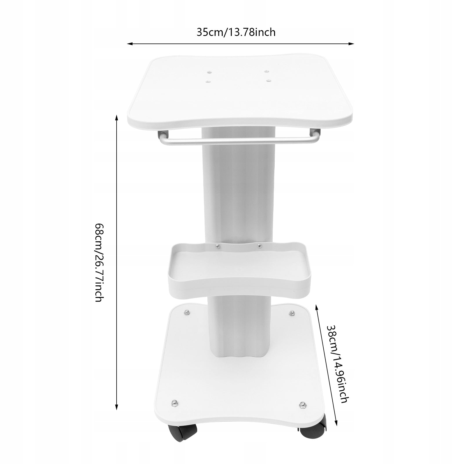 COSMETIC TROLLEY WITH HANDLE ABS LOAD CAPACITY 40 KG SILENT WHEELS 360° Manufacturer code HP-WMTZXL-223