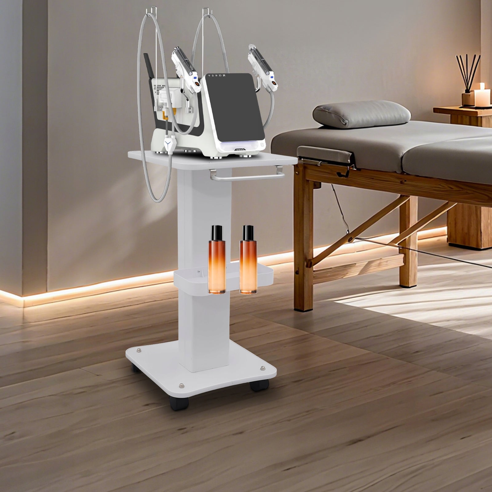 COSMETIC TROLLEY WITH HANDLE ABS LOAD CAPACITY 40 KG SILENT WHEELS 360° Packaging status original