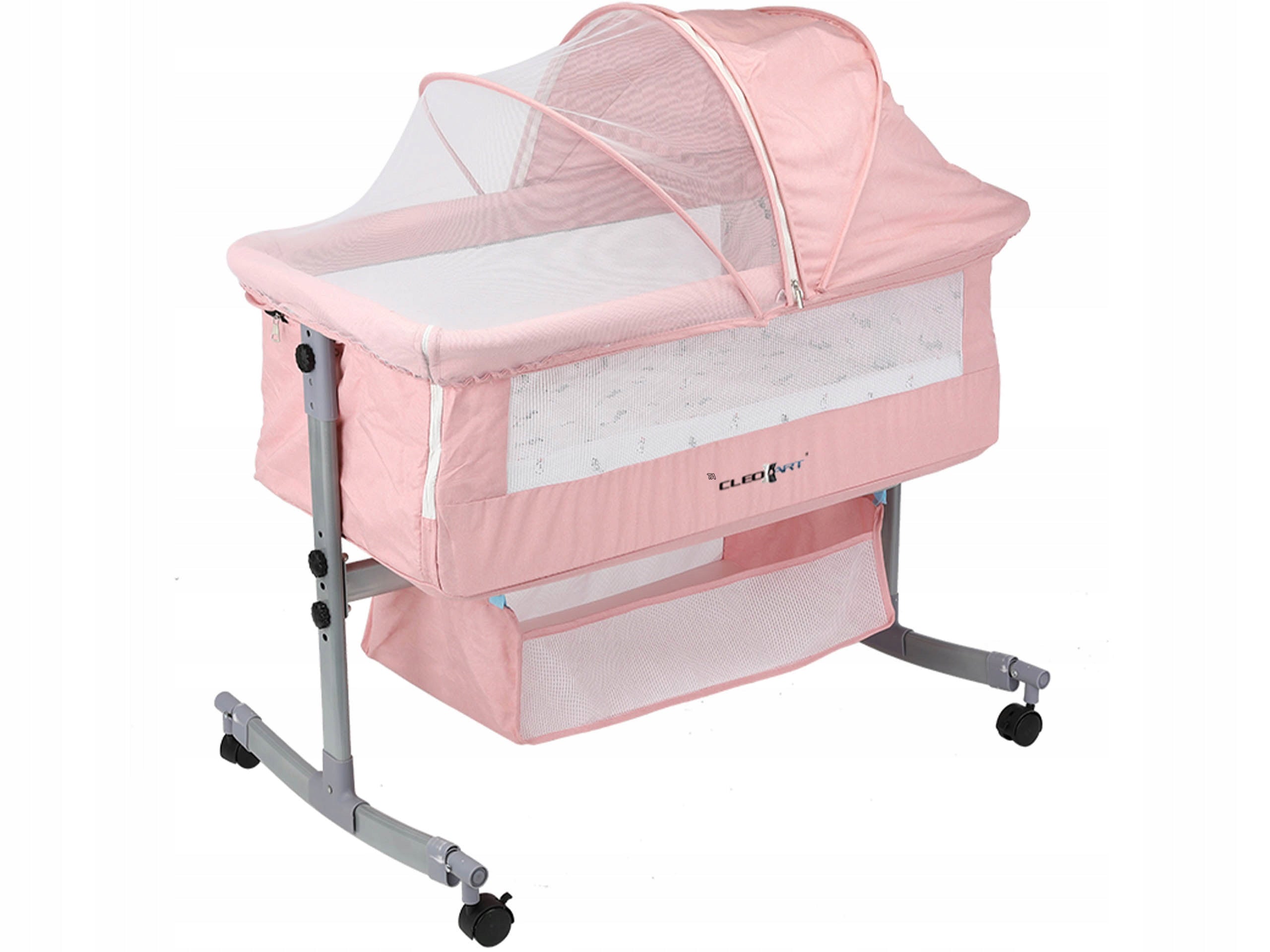 COT EMMA PREMIUM PLUS HOME & MOBILE ROCKER CRADLE CANOPY PINK 7IN1