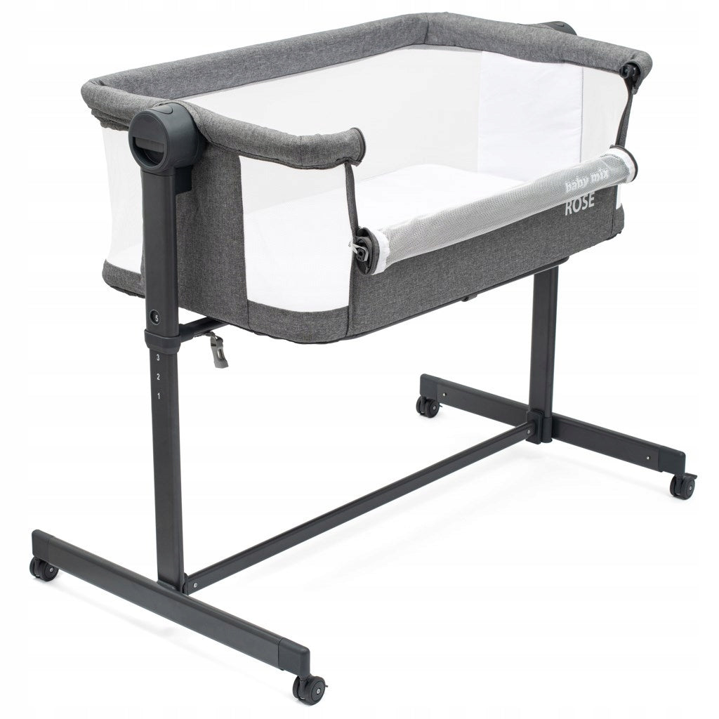 COT FOR CHILDREN + MATTRESS + WHEELS 3IN1 EXTRA BED GREY Medical device no