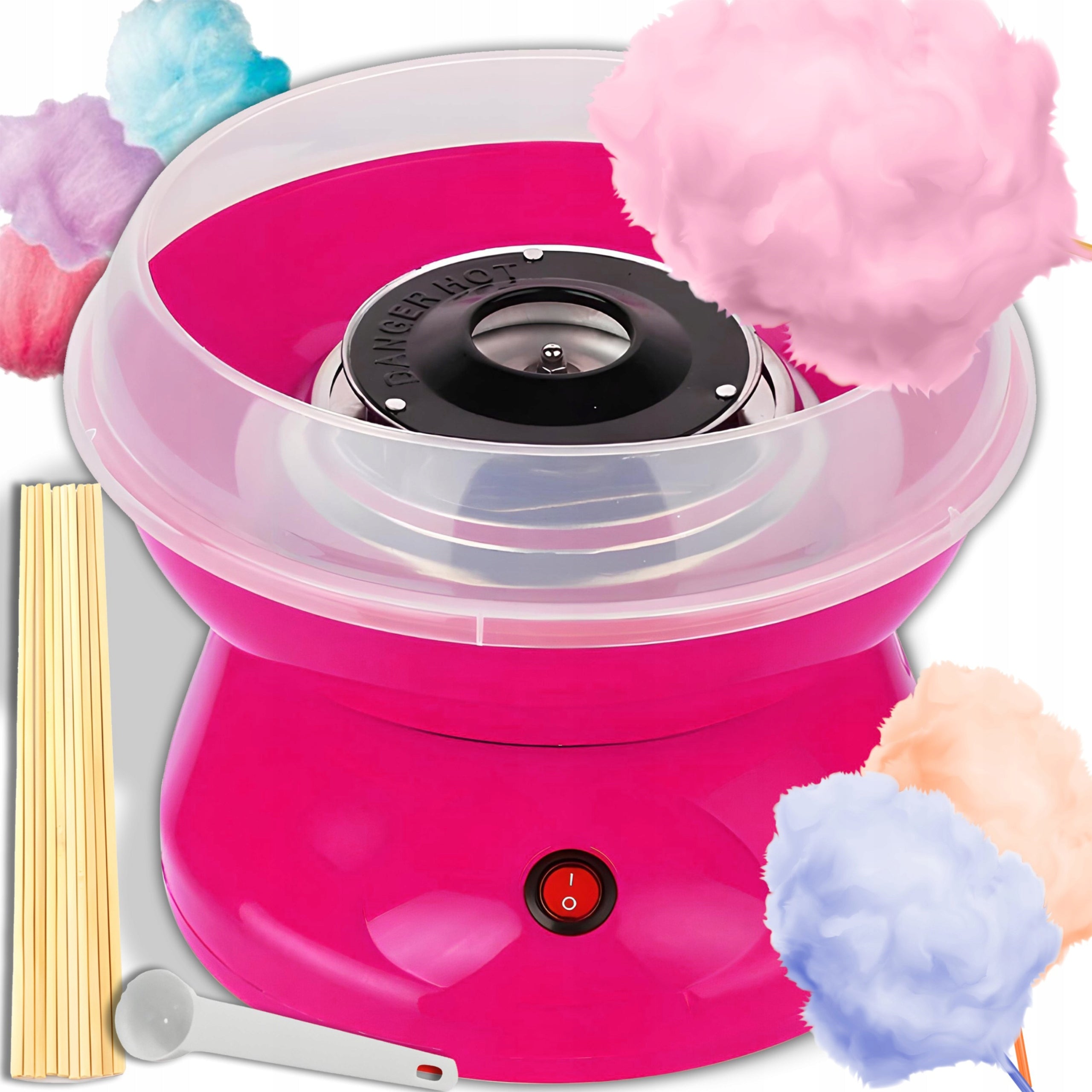 COTTON CANDY MACHINE COTTON CANDY HOMEMADE MACHINE + SCOOP STICKS Packaging status original