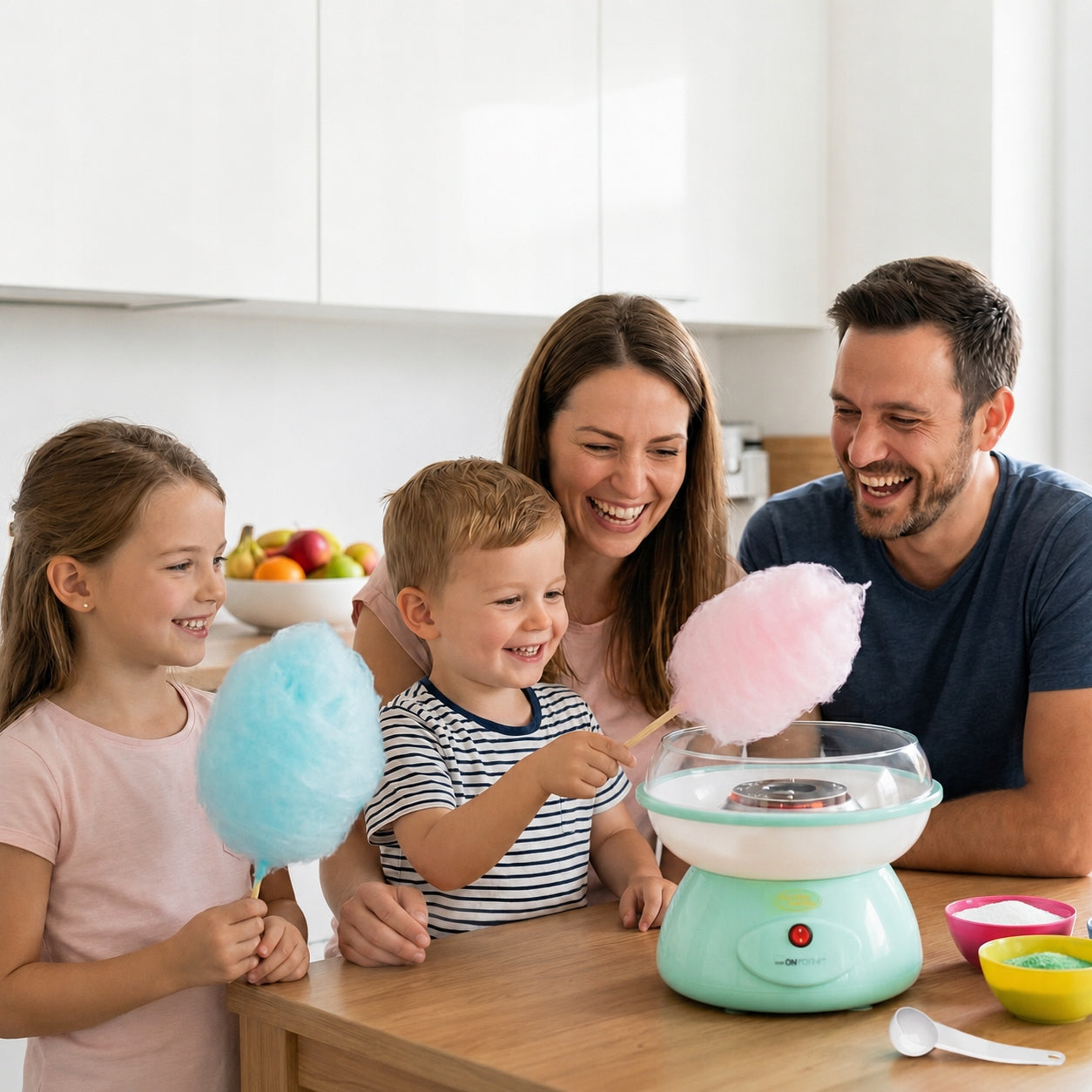 COTTON CANDY MACHINE COTTON CANDY HOMEMADE MACHINE + SCOOP STICKS Packaging status original