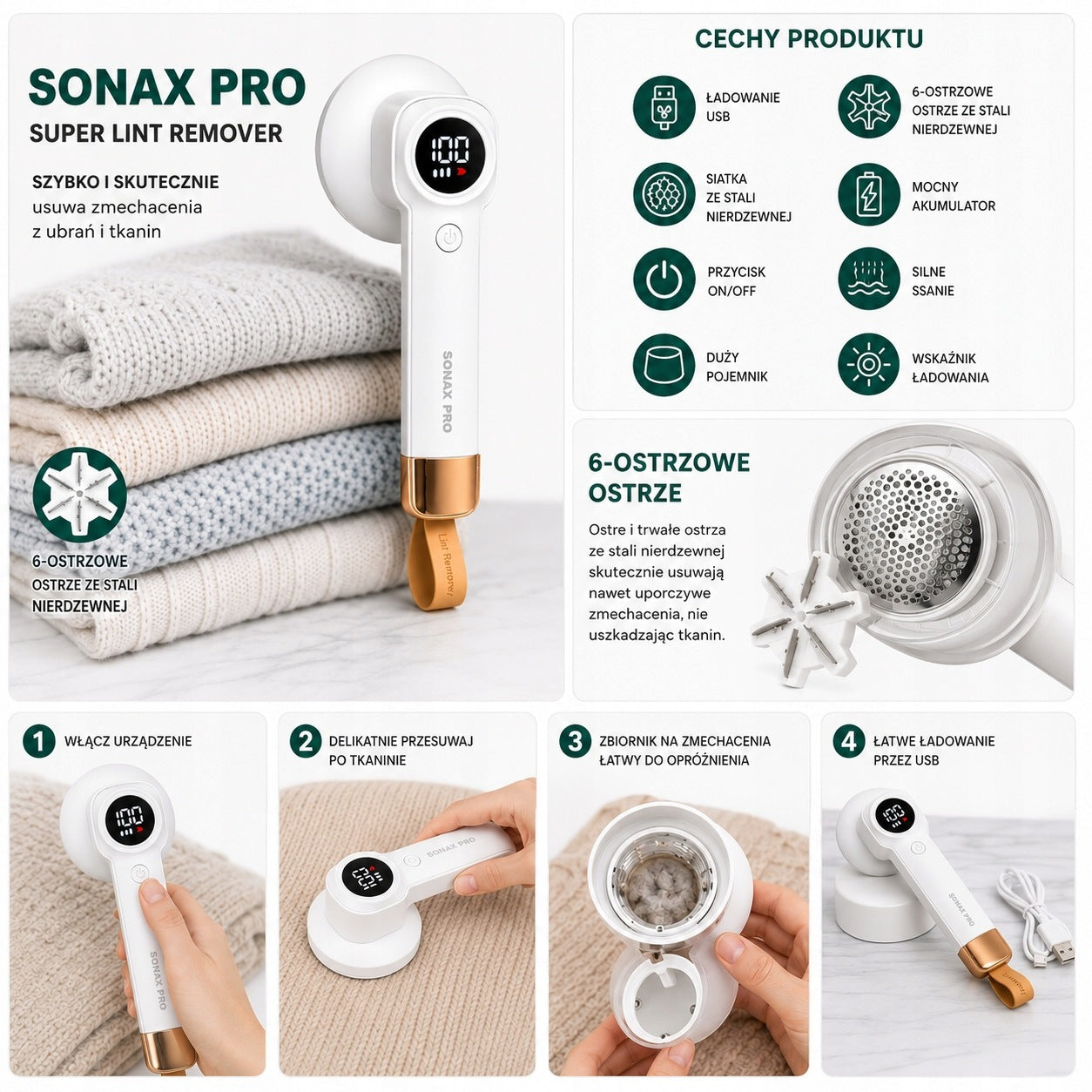 COUCH SWEATER UPHOLSTERY CLOTHES SHAVER POWERFUL 2GK1 CORDLESS RAZOR Manufacturer code GOLARKA DO UBRAŃ