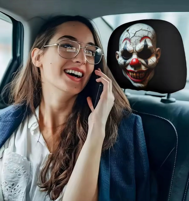 COVER Car Headrest Covers Clown SCARY HORROR 2 PCS Manufacturer no brand