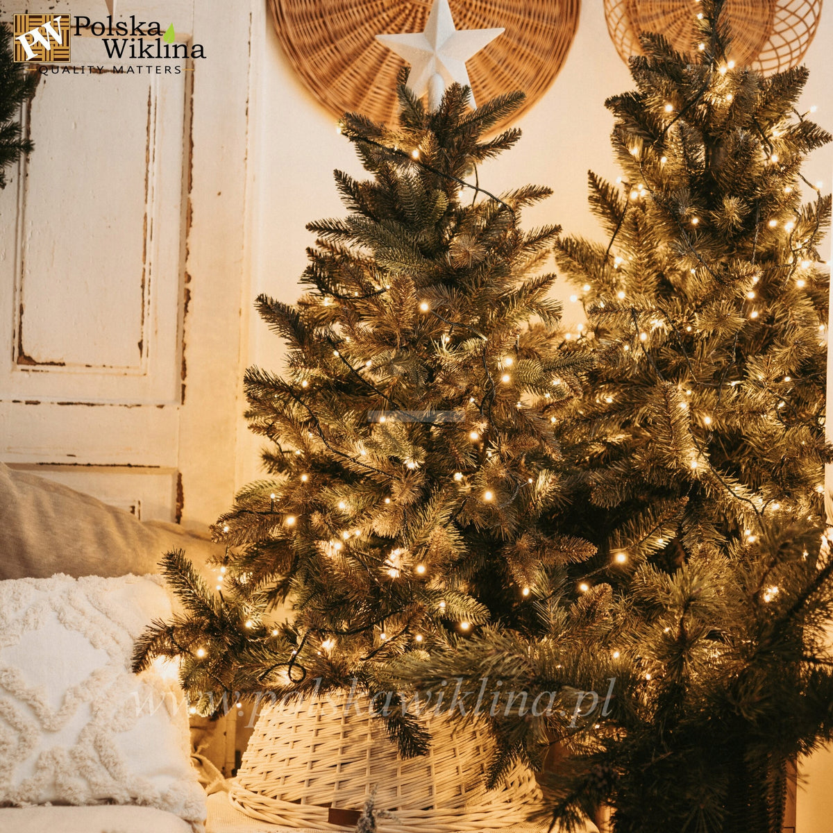 COVER FOR CHRISTMAS TREE STAND fi 45 CM WICKER COVER BLEACHED Brand Polska Wiklina