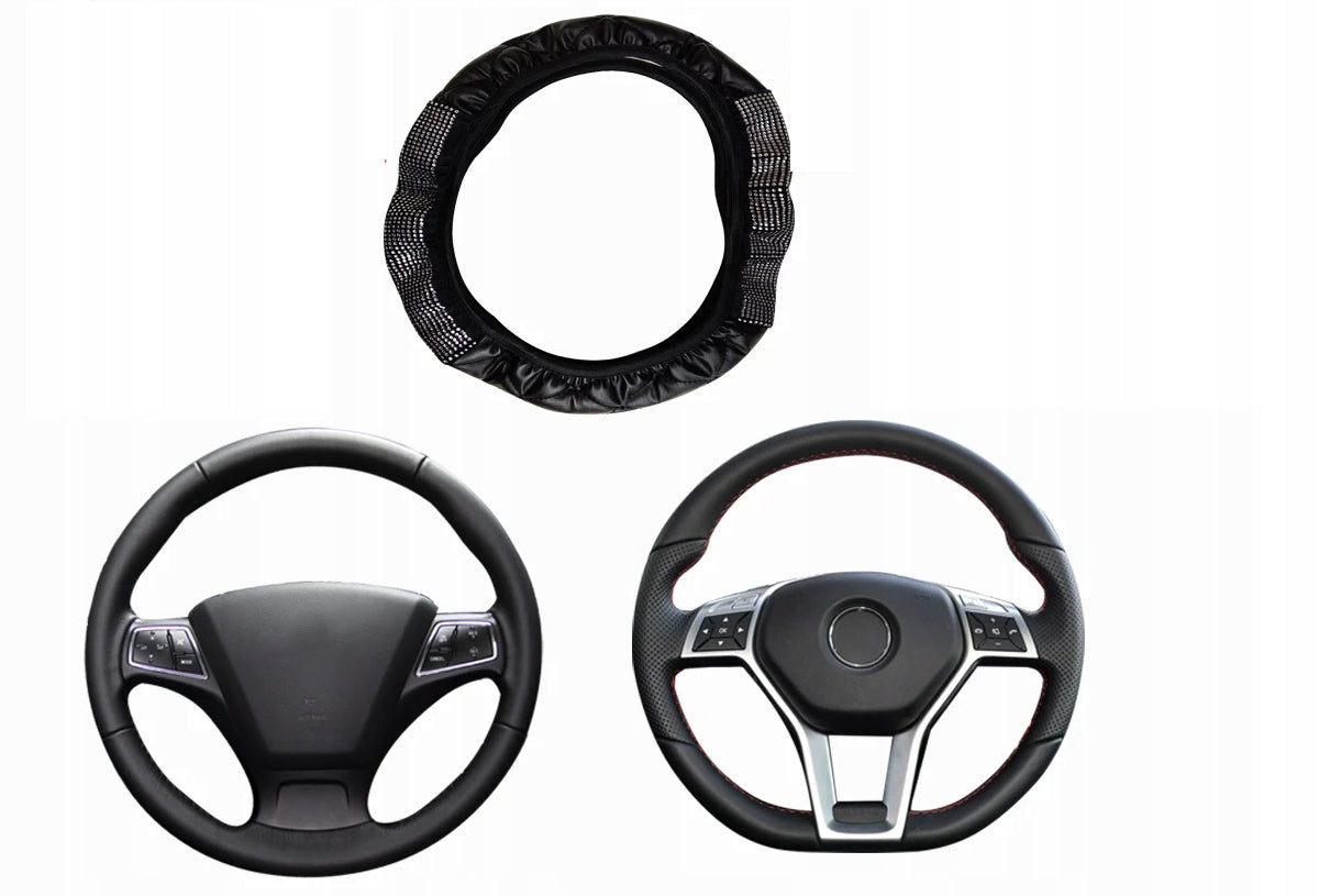 COVER PROTECTOR SHINY ON THE STEERING WHEEL SEQUINS COVER HIGH QUALITY Manufacturer's catalog number moXomiACC0067