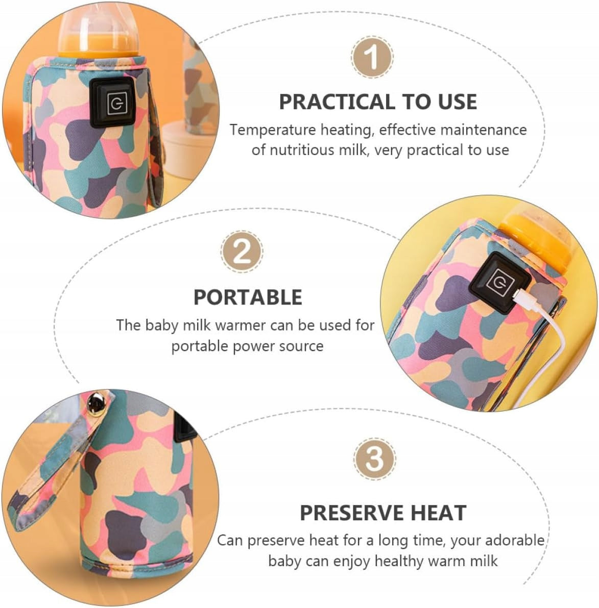 COVER THERMO BOTTLE USB PINK PORTABLE BABY CAR Manufacturer code ZGEER251223