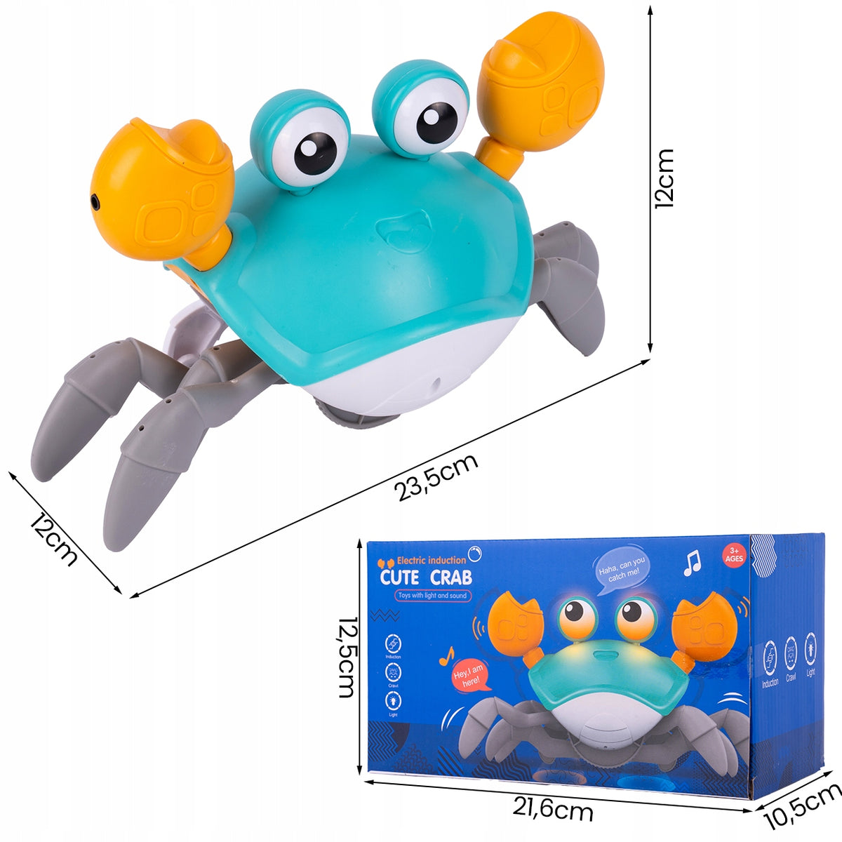 CRAB CRAWLING ESCAPING WALKING INTERACTIVE WALKING MUSIC LIGHT PLAYS Packaging status original
