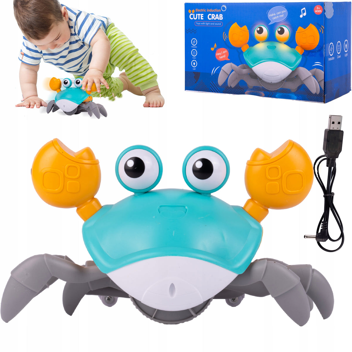 CRAB CRAWLING ESCAPING WALKING INTERACTIVE WALKING MUSIC LIGHT PLAYS