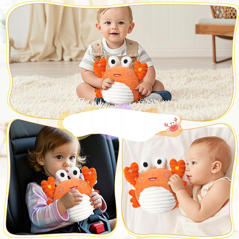 CRAB JUMPING TOY MUSICAL ORANGE FOR BABIES FROM 6 MONTHS Material fabric