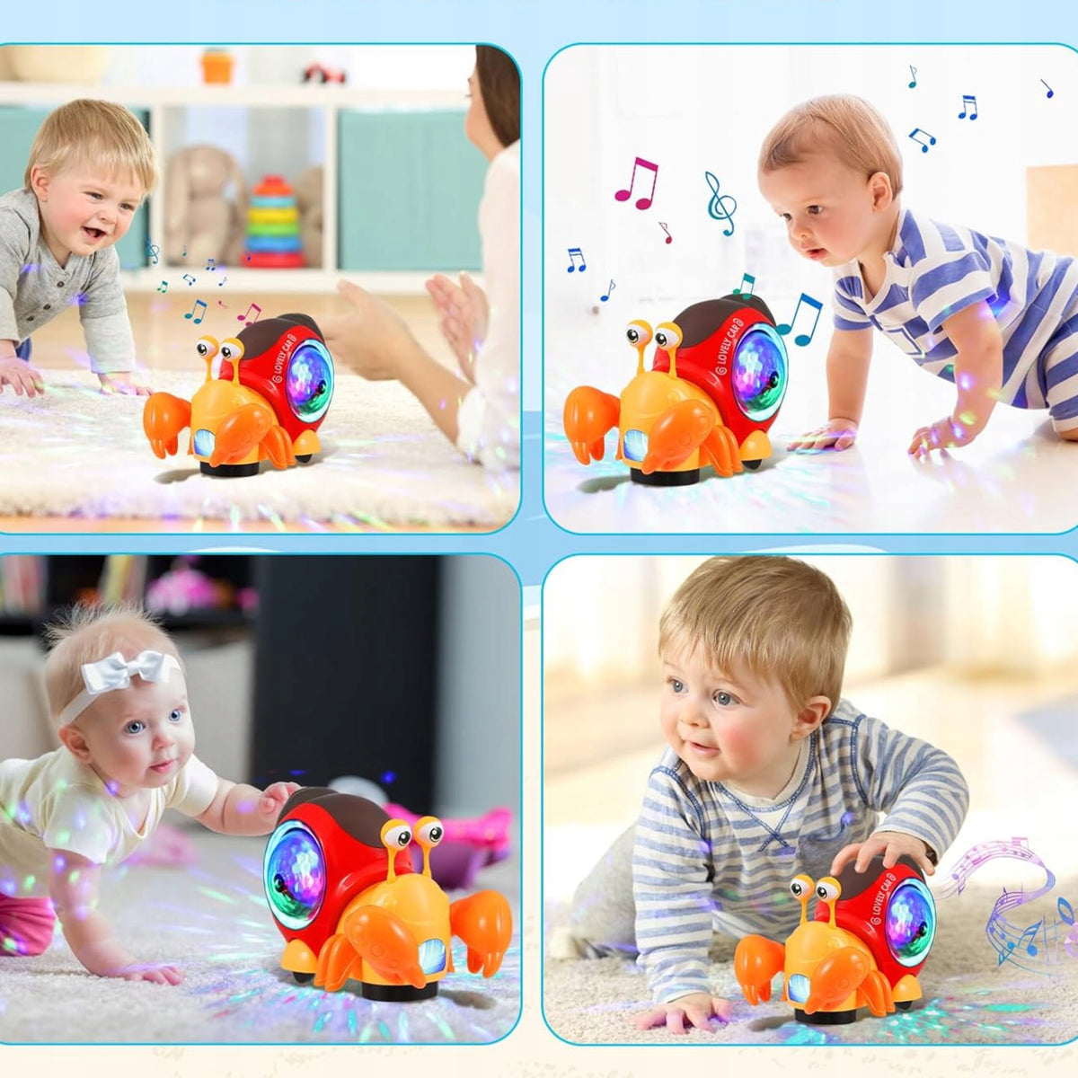 CRAB WALKING RUNNING Crawling Toy Interactive LEARNING TO CRAWL Manufacturer code Zabawka Interaktywna LED Dla Dzieci Prezent