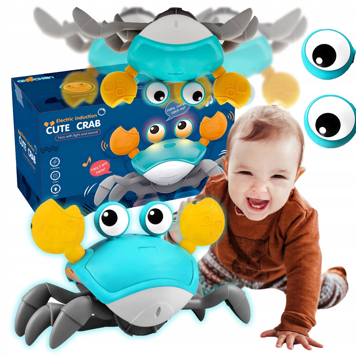 CRAB WALKING Running Crawling Toy Interactive LEARNING TO CRAWL