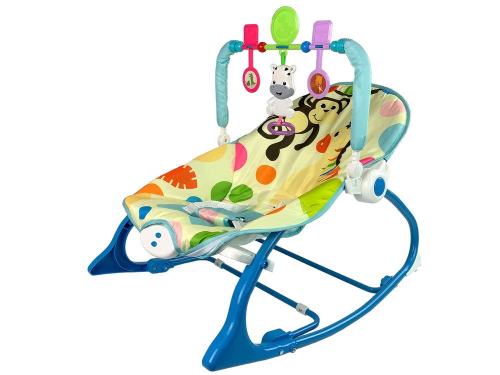 CRADLE ROCKER CHAIR SEAT 2IN1 MAKES A SOUND VIBRATION BLUE Brand LEAN Toys