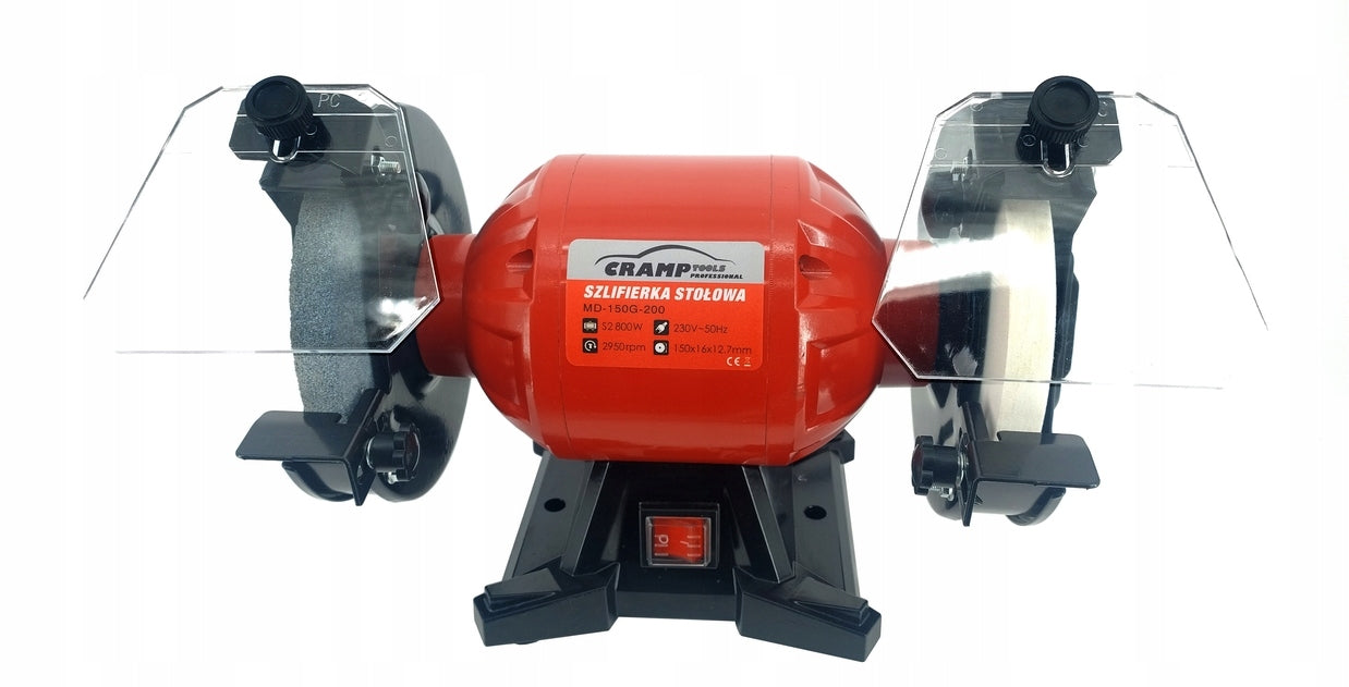 CRAMP MD150G TABLE GRINDER STONE KNIFE SHARPENER 150MM 800W + GLASSES Supply voltage 230 V