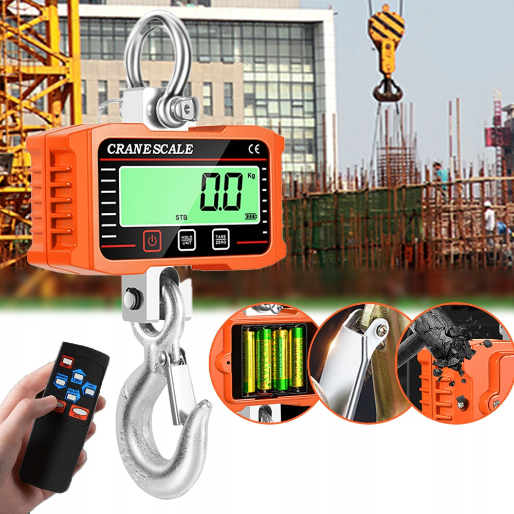 CRANE HOOK SCALE 2000KG 2T STORAGE BIG BAG SUSPENDED HANGING Power supply rechargeable battery