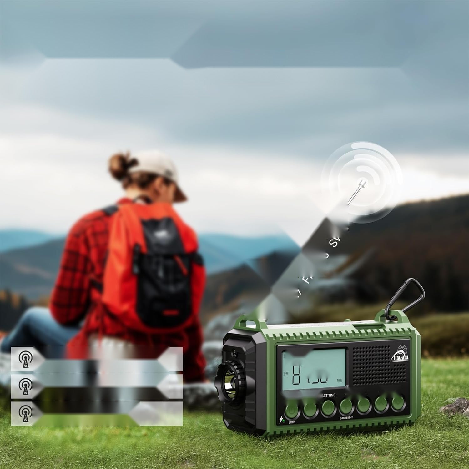 CRANK EMERGENCY RADIO WITH POWERBANK FLASHLIGHT SOLAR AM FM SW Brand no brand