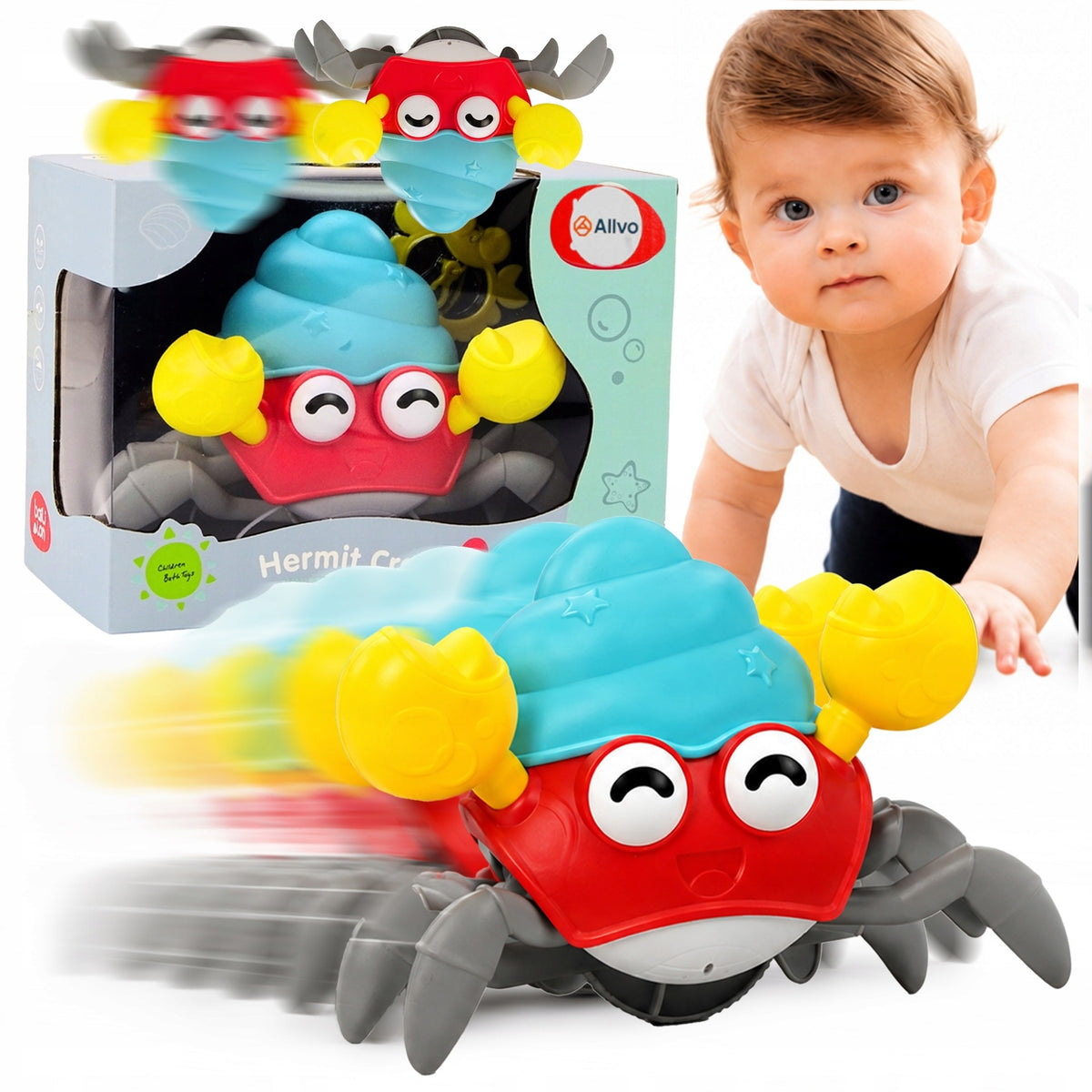 CRAWLING CRAB INTERACTIVE TOY FOR CHILDREN TO CRAWL ESCAPING Brand Allvo