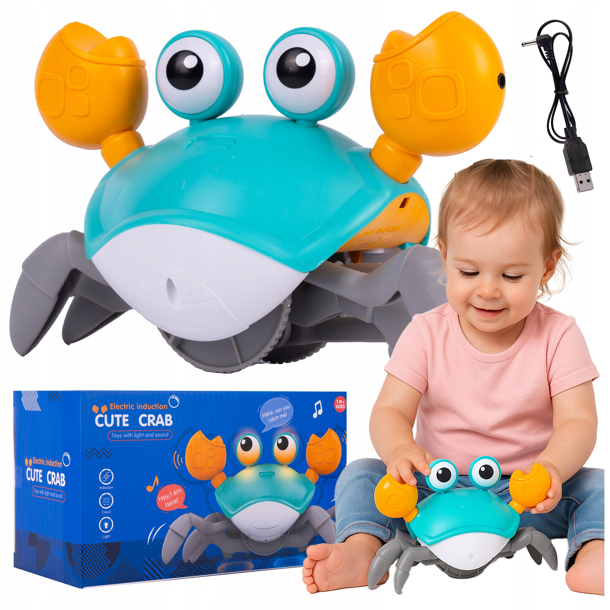 CRAWLING CRAB INTERACTIVE TOY FOR KIDS SOUND MUSIC FOR CRAWLING Brand Stator