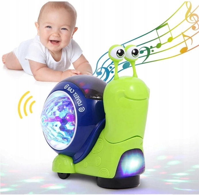 CRAWLING Snail INTERACTIVE WALKING TOY FOR KIDS and LED Packaging status original