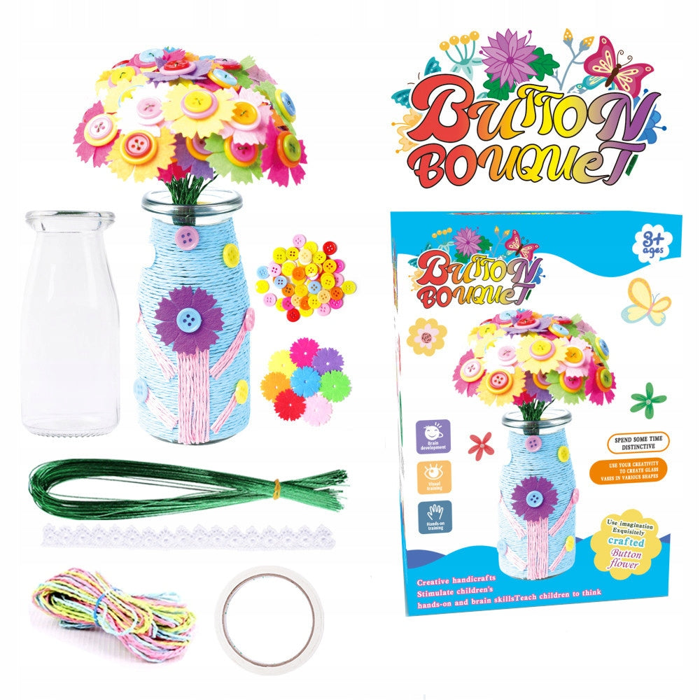 CREATIVE ART SET FOR CHILDREN FLOWERS BOUQUET IN VASE COLORS DIY Manufacturer code kwiaty prezent dla dziewczynki 6 7 8 9 10 lat