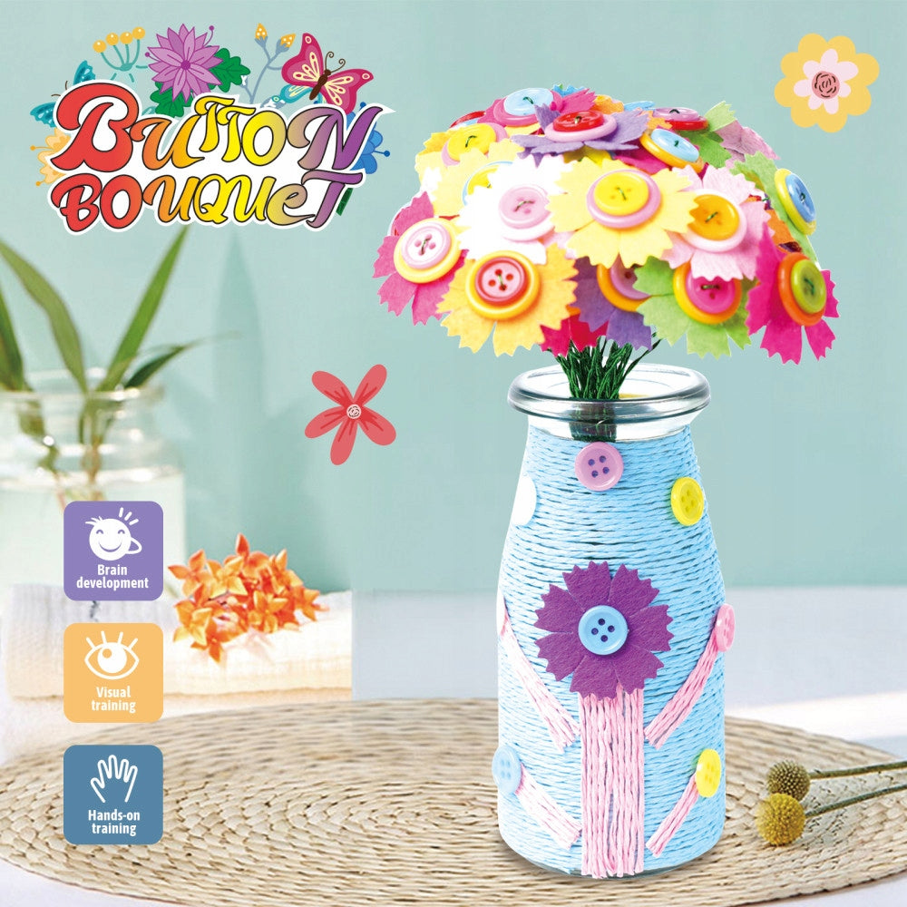 CREATIVE ART SET FOR CHILDREN FLOWERS BOUQUET IN VASE COLORS DIY Packaging status original