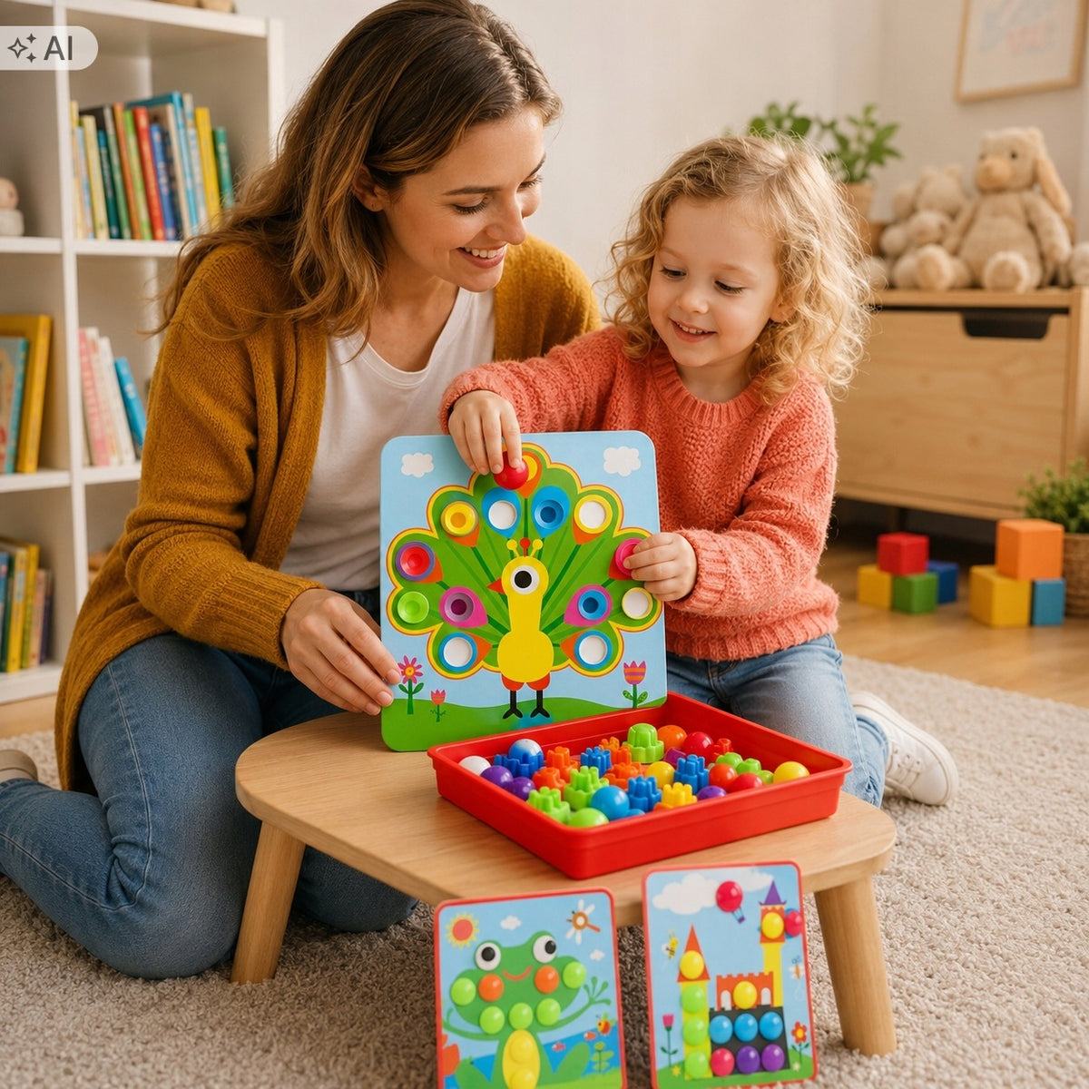 CREATIVE BUTTON EducationAL PUZZLE 58 Elements MONTESSORI BUTTONS Packaging status original