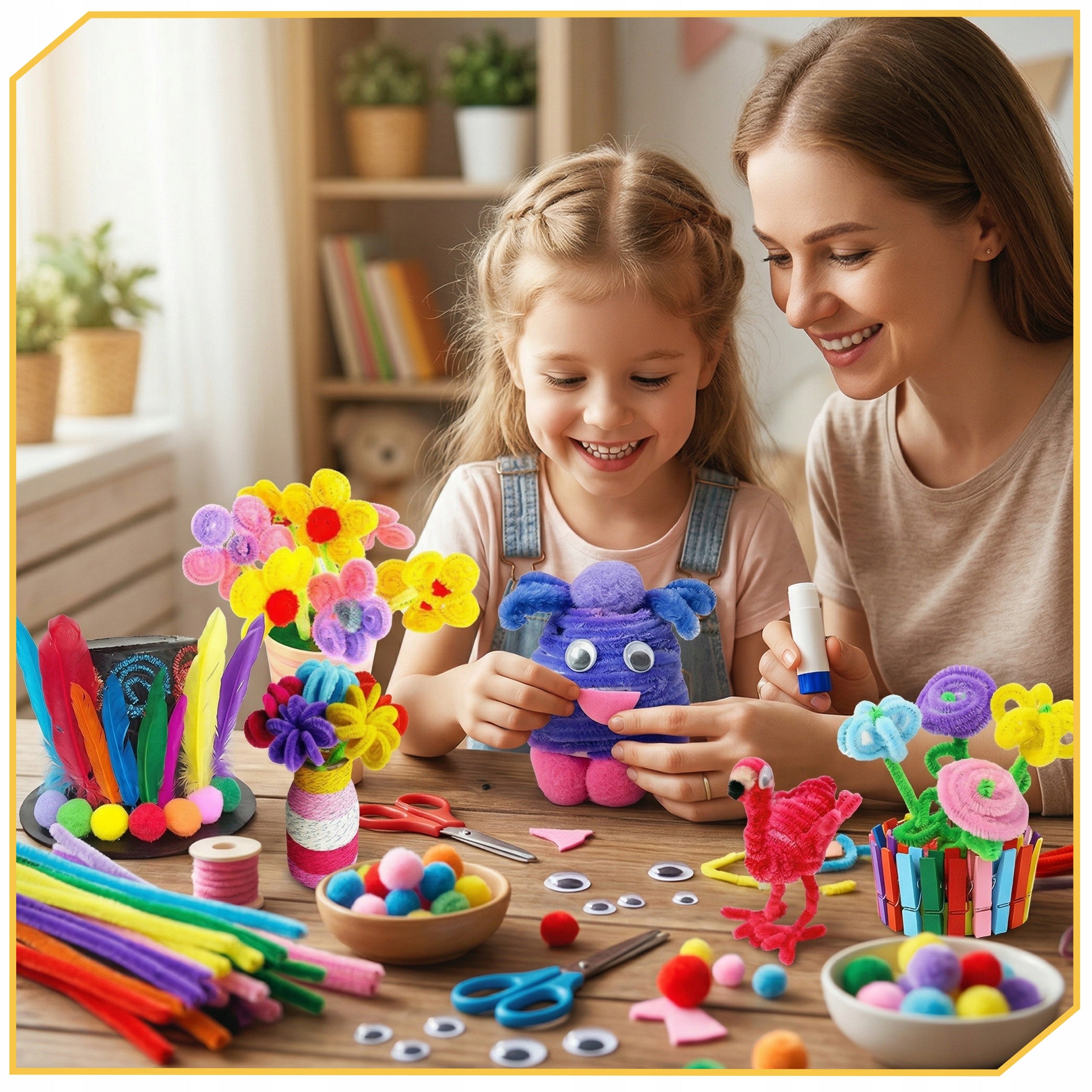 CREATIVE SET FOR CHILDREN ARTS AND CRAFTS DYI 2000 PCS Manufacturer code Przybory pompony do wyklejania dla dzieci