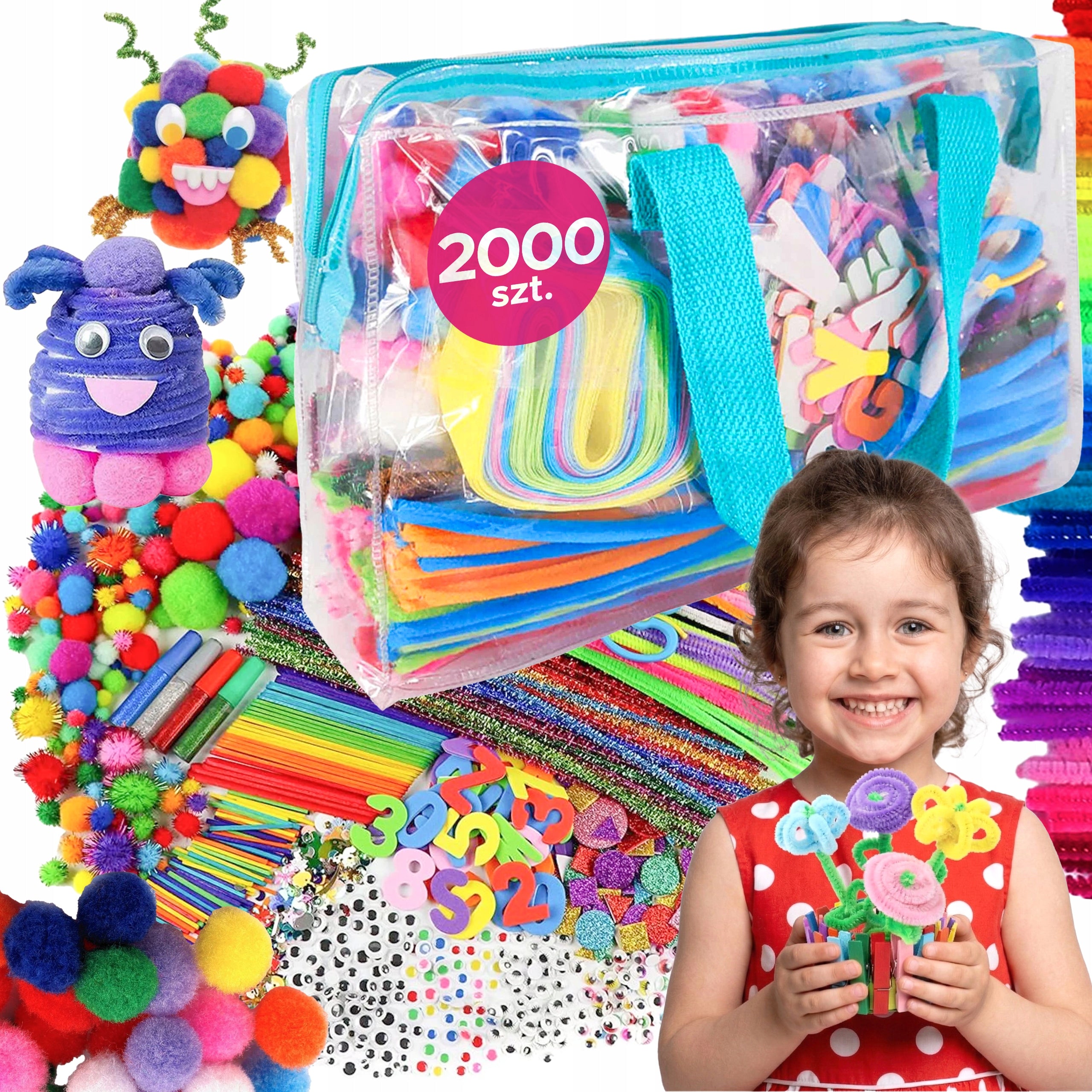 CREATIVE SET FOR CHILDREN ARTS AND CRAFTS DYI 2000 PCS