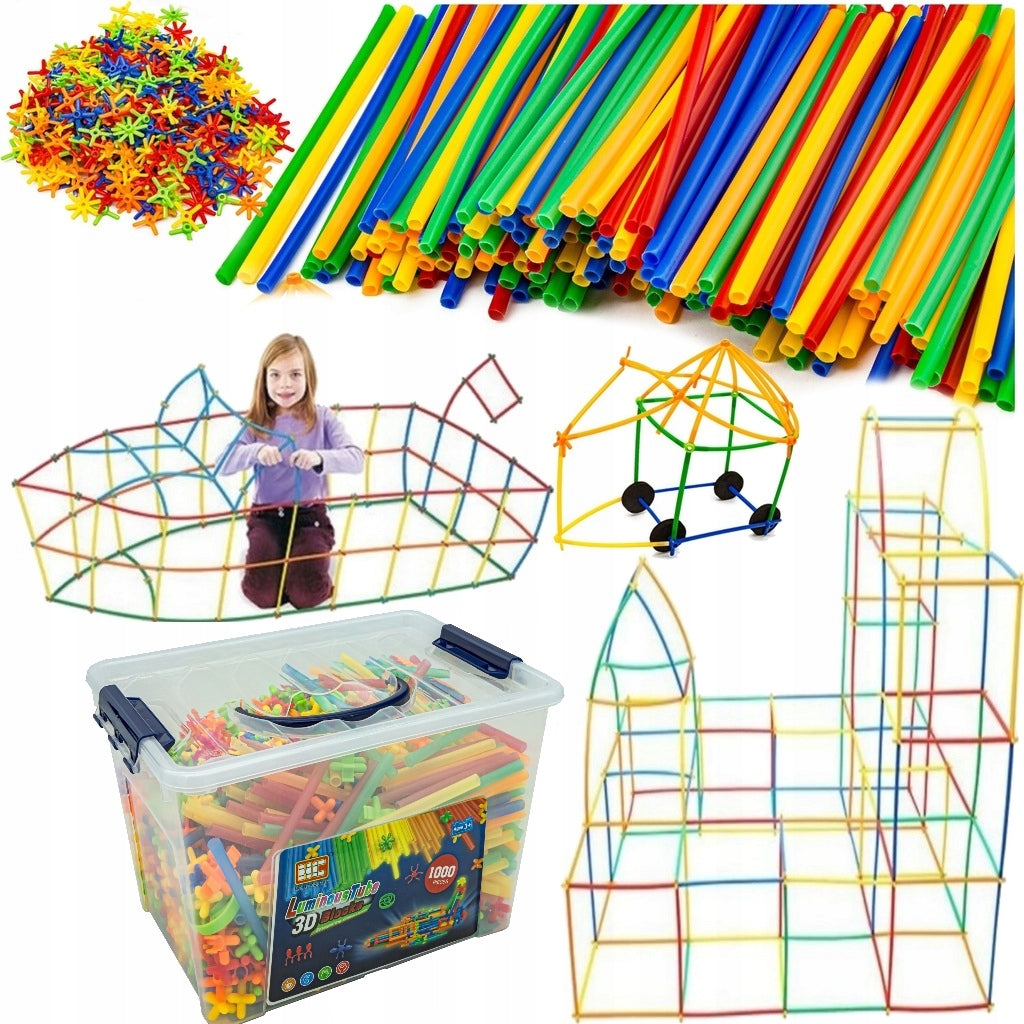 CREATIVE SET STRAWS Construction Blocks Tubes Sticks KUFEREK 1000el