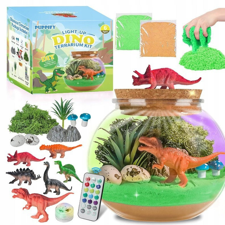 CREATIVE SET WITH LED BACKLIGHT TERRARIUM DINOSAUR DIY NIGHT LIGHT