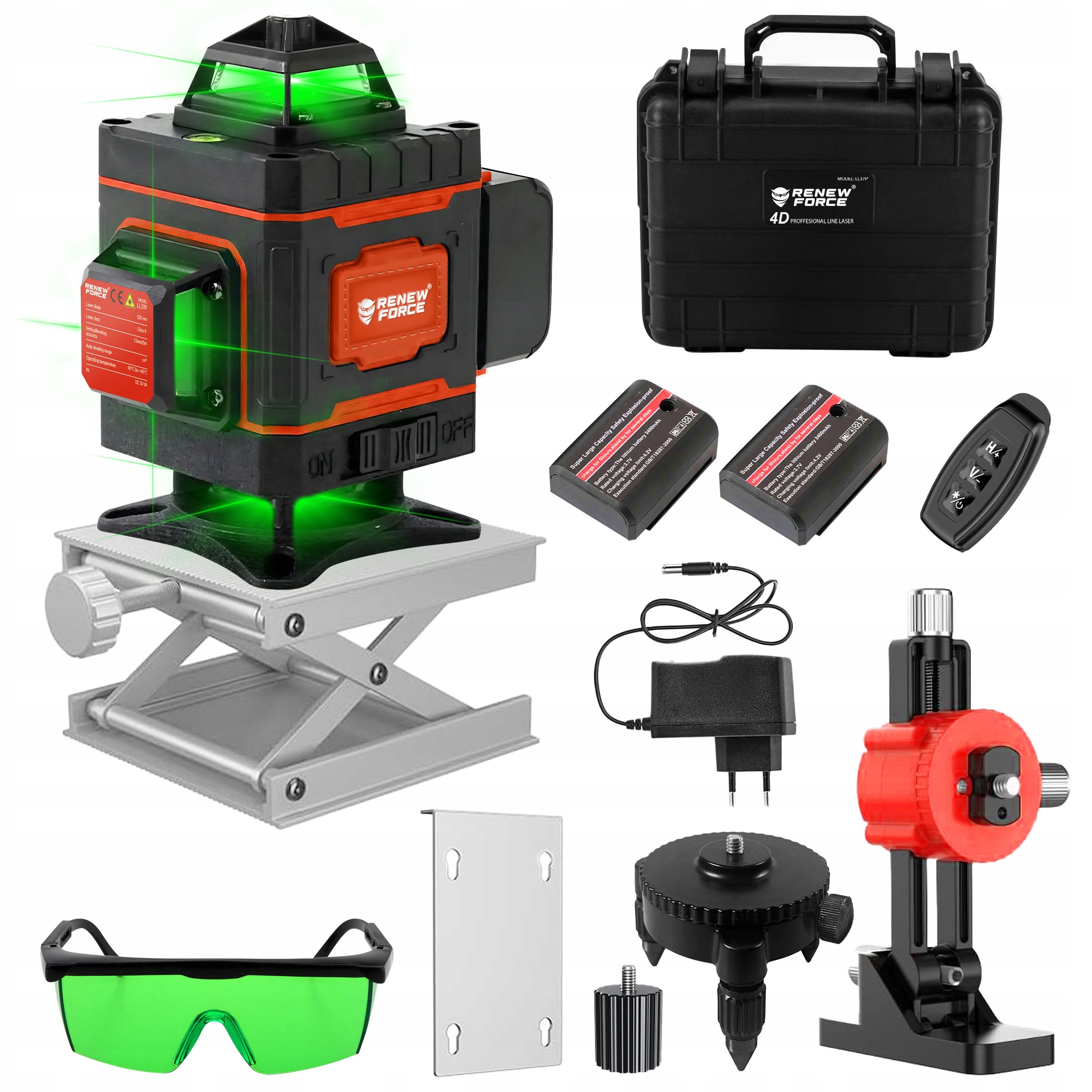 CROSS LASER 360 DEGREE 16 LINE LASER LEVEL PLANE REMOTE CONTROL Measurement accuracy (+/-) 0.2 mm
