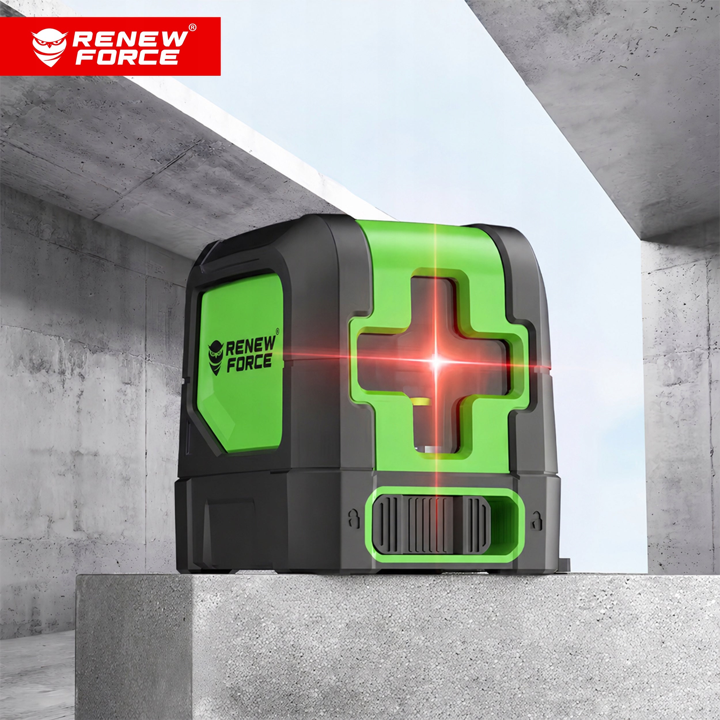 CROSS LASER LEVEL 360° self-leveling 35m WITH LOCK +ETUI MAGNET Maximum working range 35 m