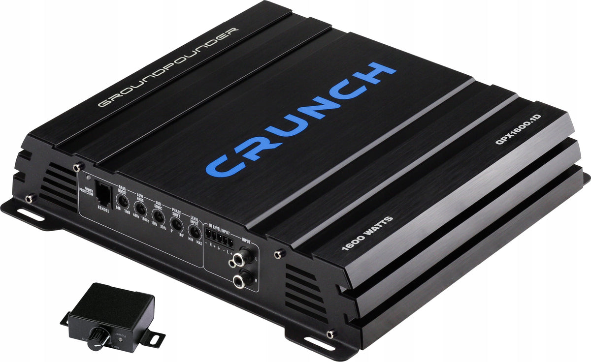 CRUNCH GPX1600.1D 1x800W RMS Amplifier at 1 Ohm, Bass Driver