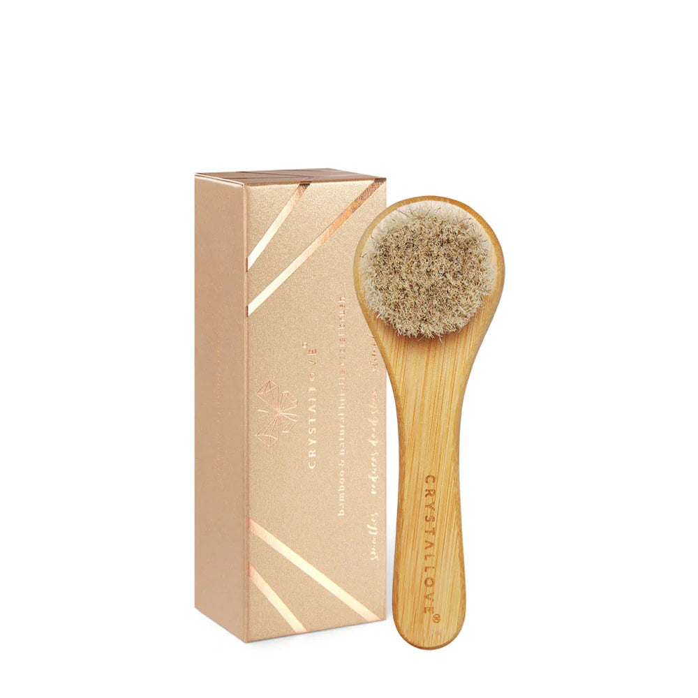 CRYSTALLOVE Bamboo brush for face, neck, neckline and bust massage