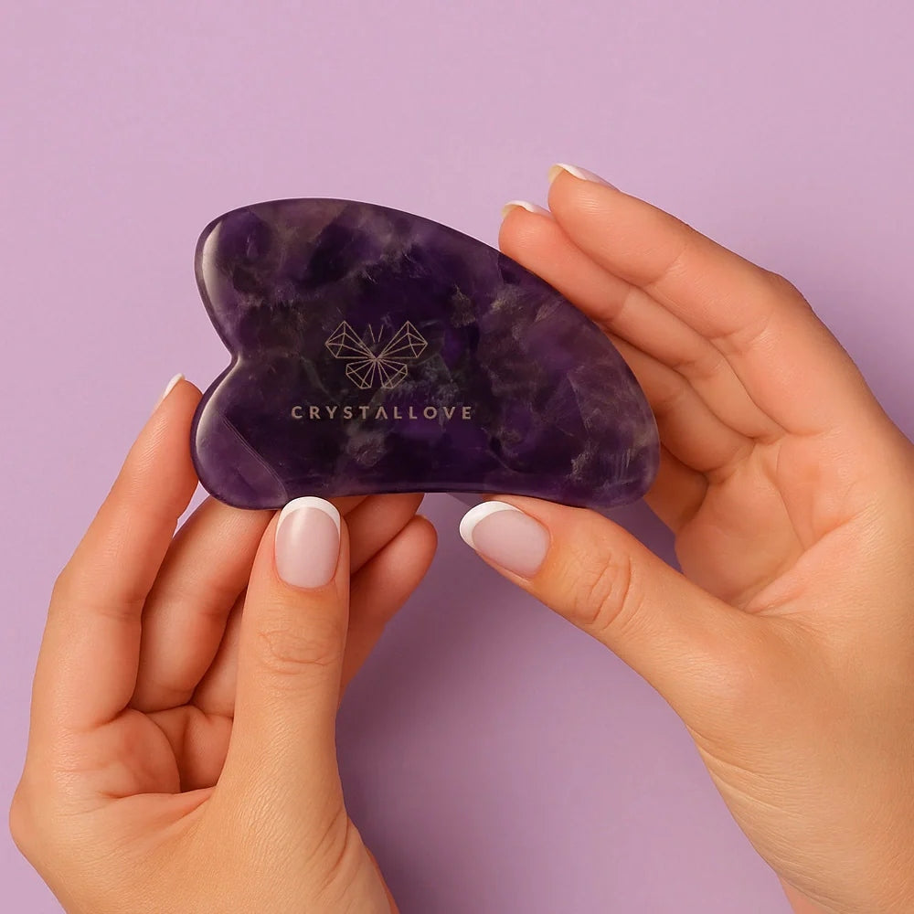 CRYSTALLOVE Face massage plate gua sha with amethyst Packaging status original